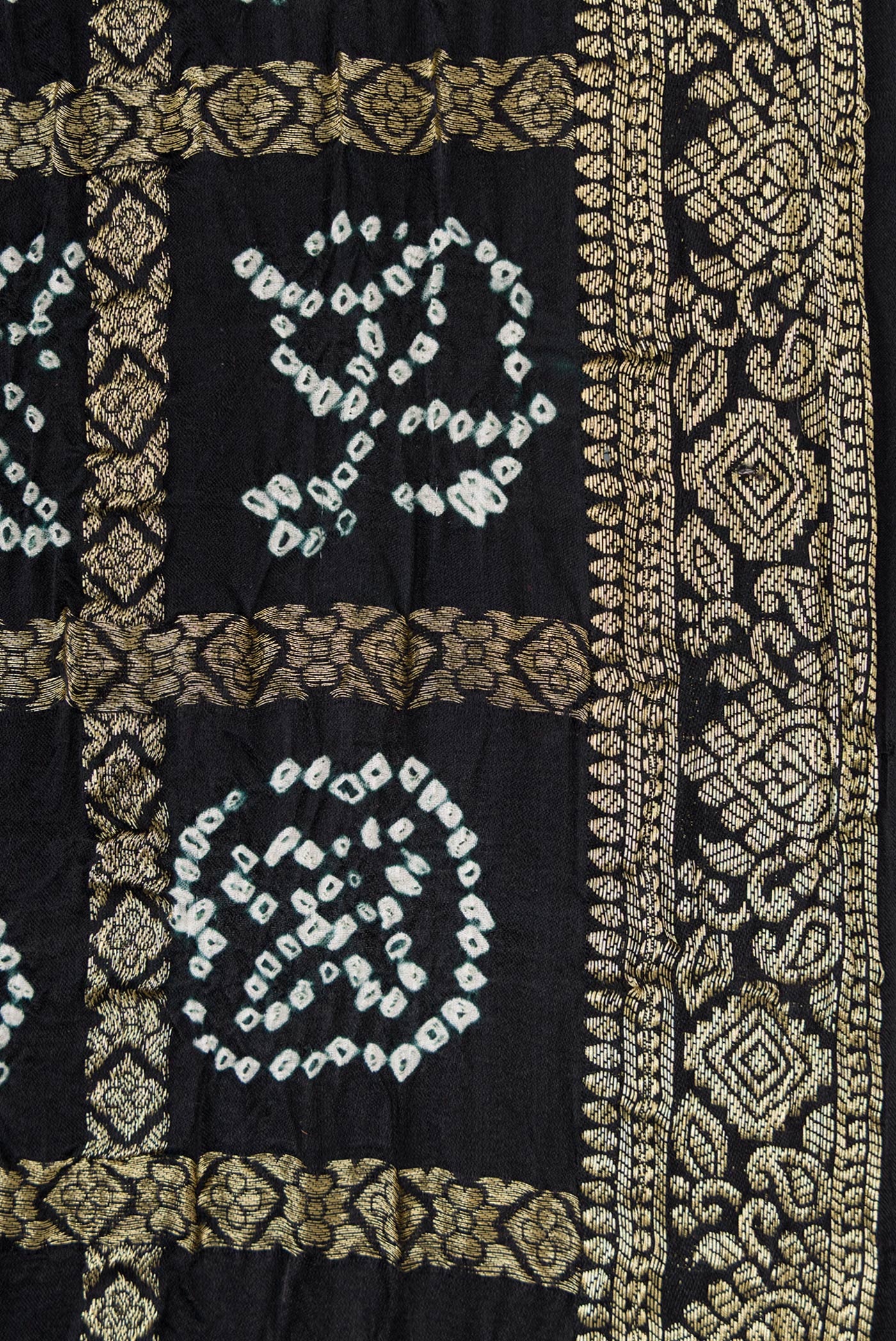Black Bandhani Silk Saree - Image 3