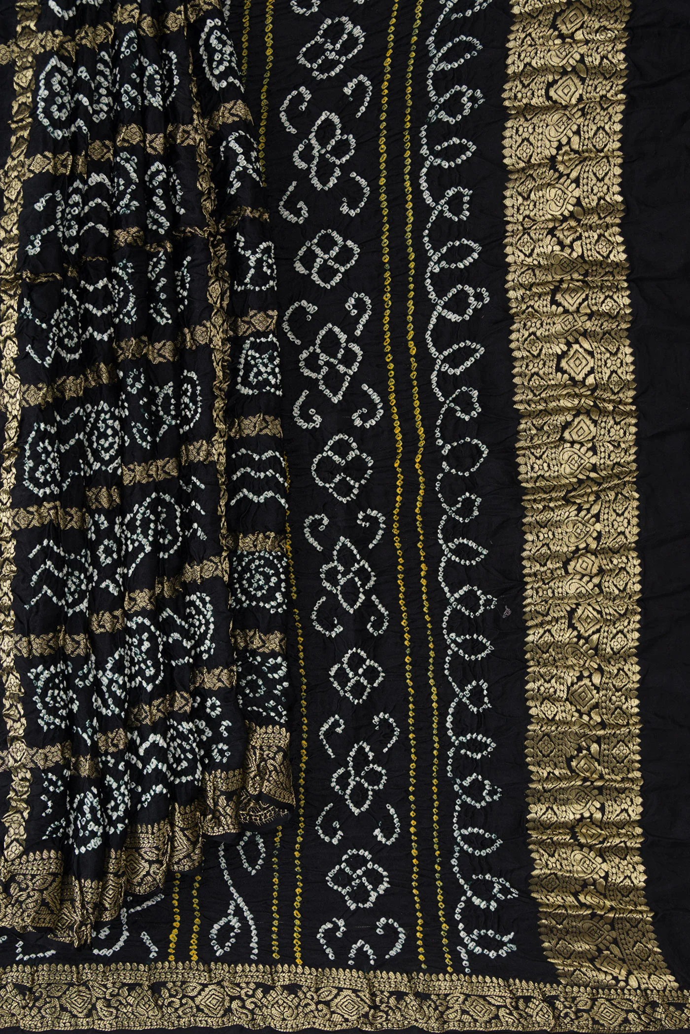 Black Bandhani Silk Saree - Image 4