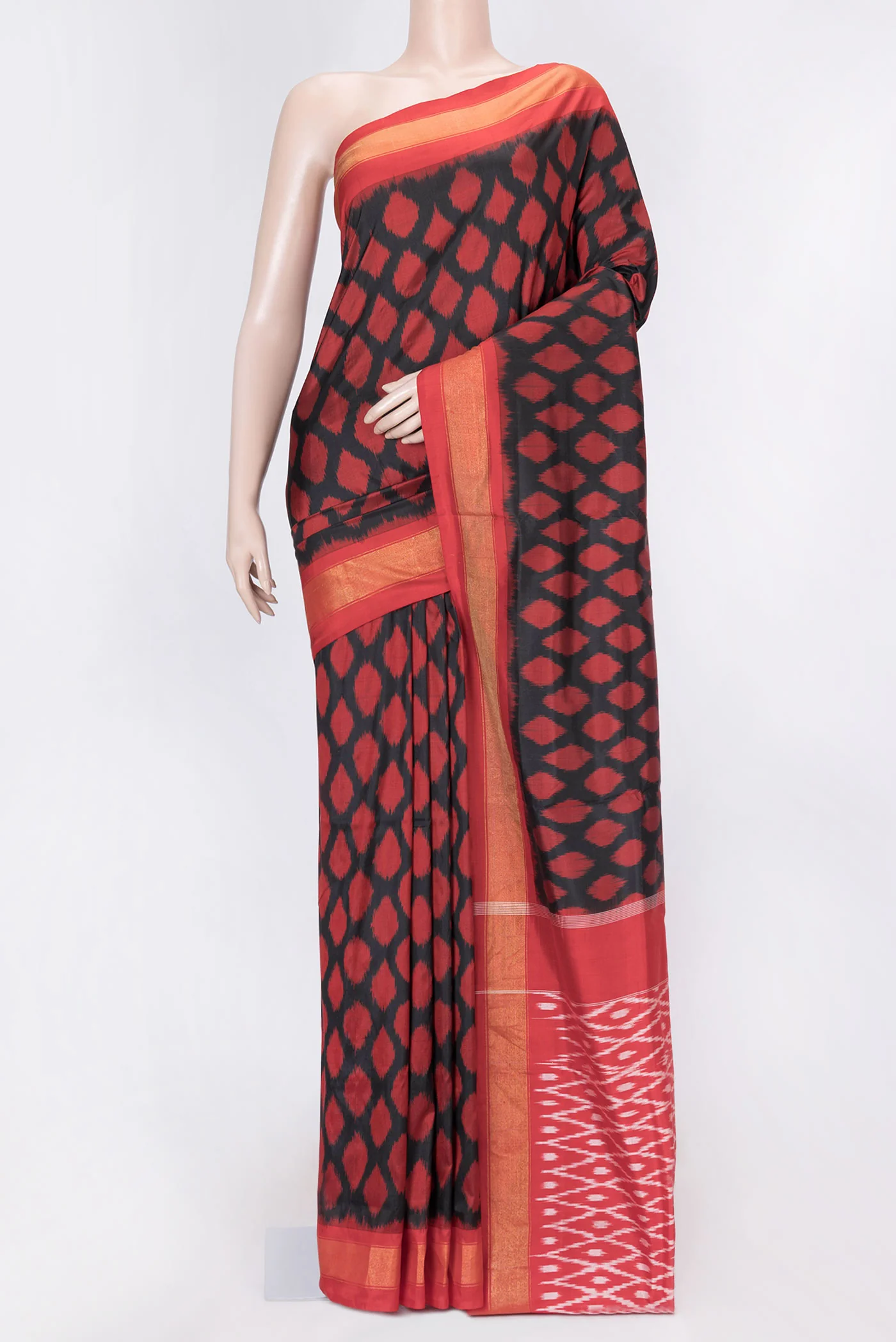Black Dual Tone Double Ikat Saree