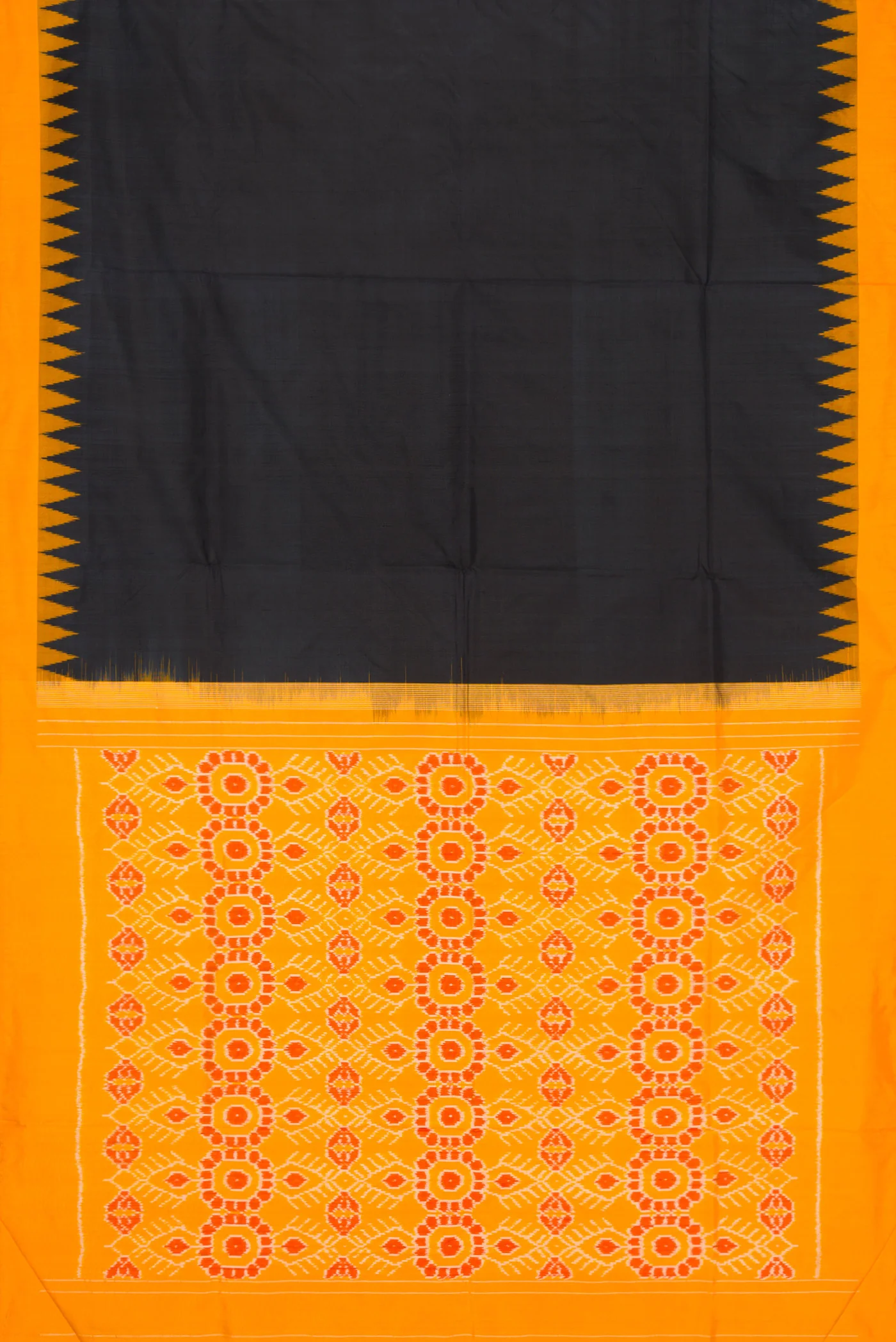 Black Pochampally Silk Saree - Image 6