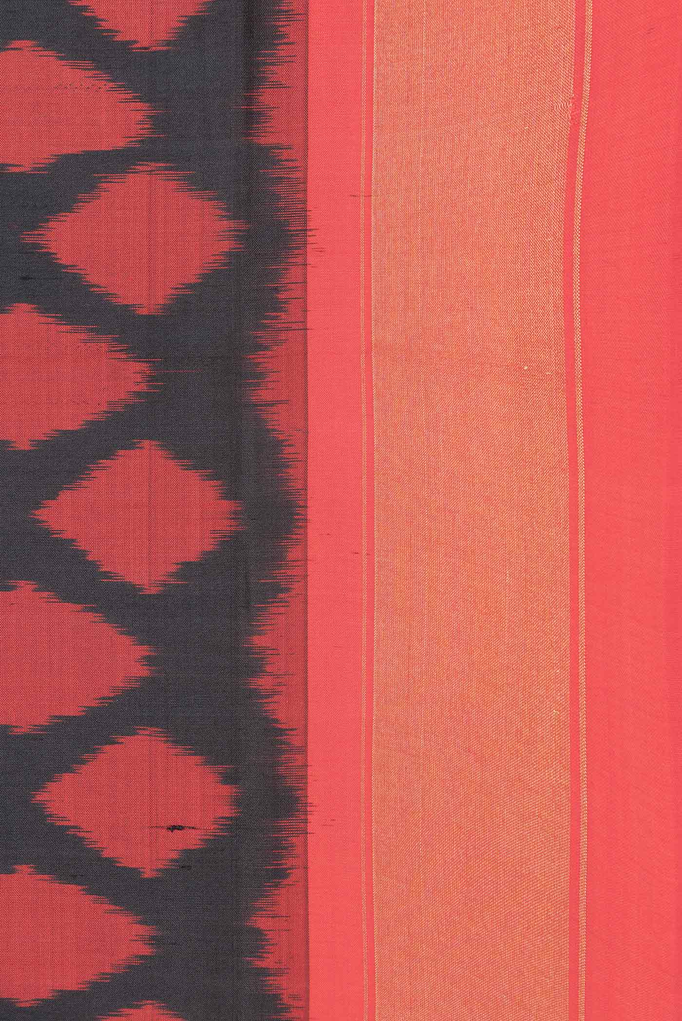 Black Dual Tone Double Ikat Saree - Image 3