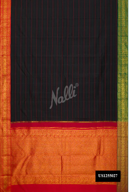 Black Dual Tone Kanchipuram Silk Saree