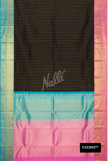 Black Dual Tone Kanchipuram Silk Saree