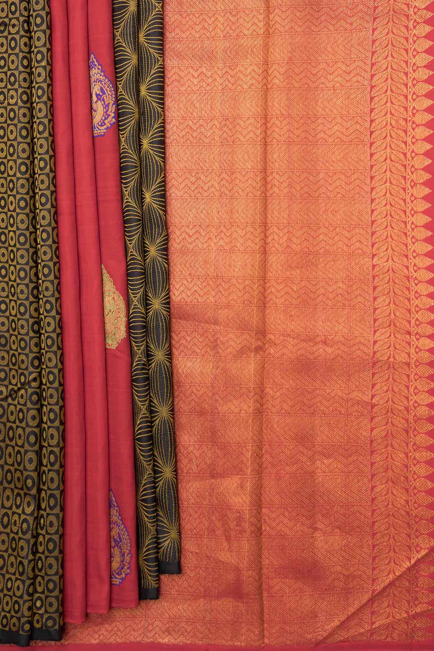 Multi Color Kanjivaram Silk Saree - Image 4