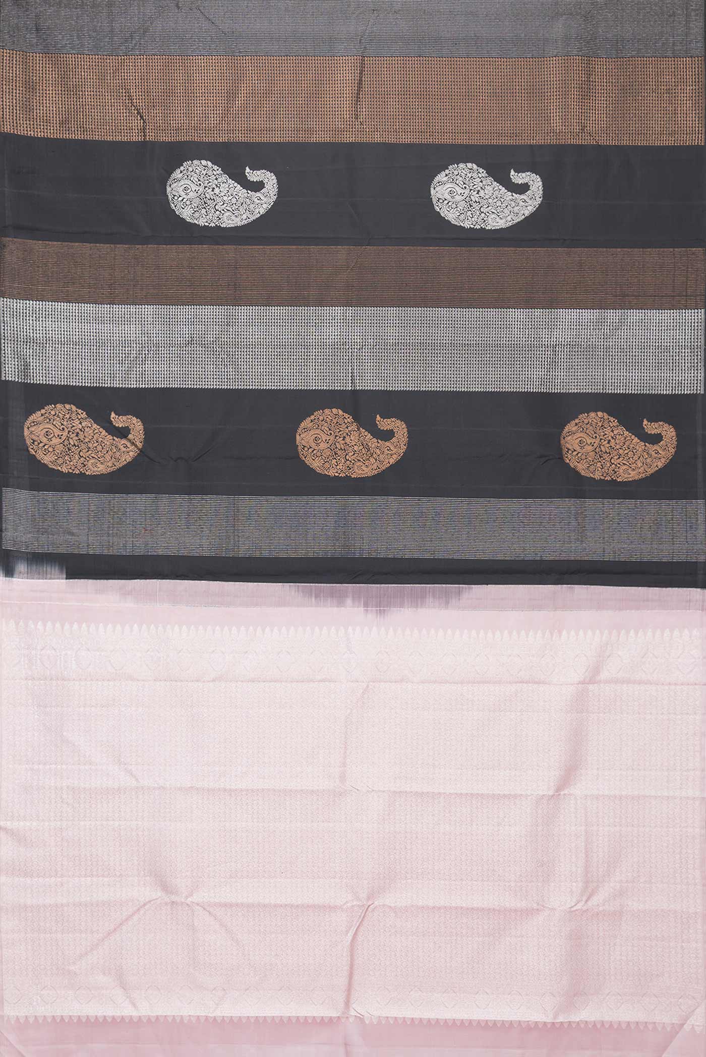 Black Dual Tone Kanjivaram Silk Saree - Image 6