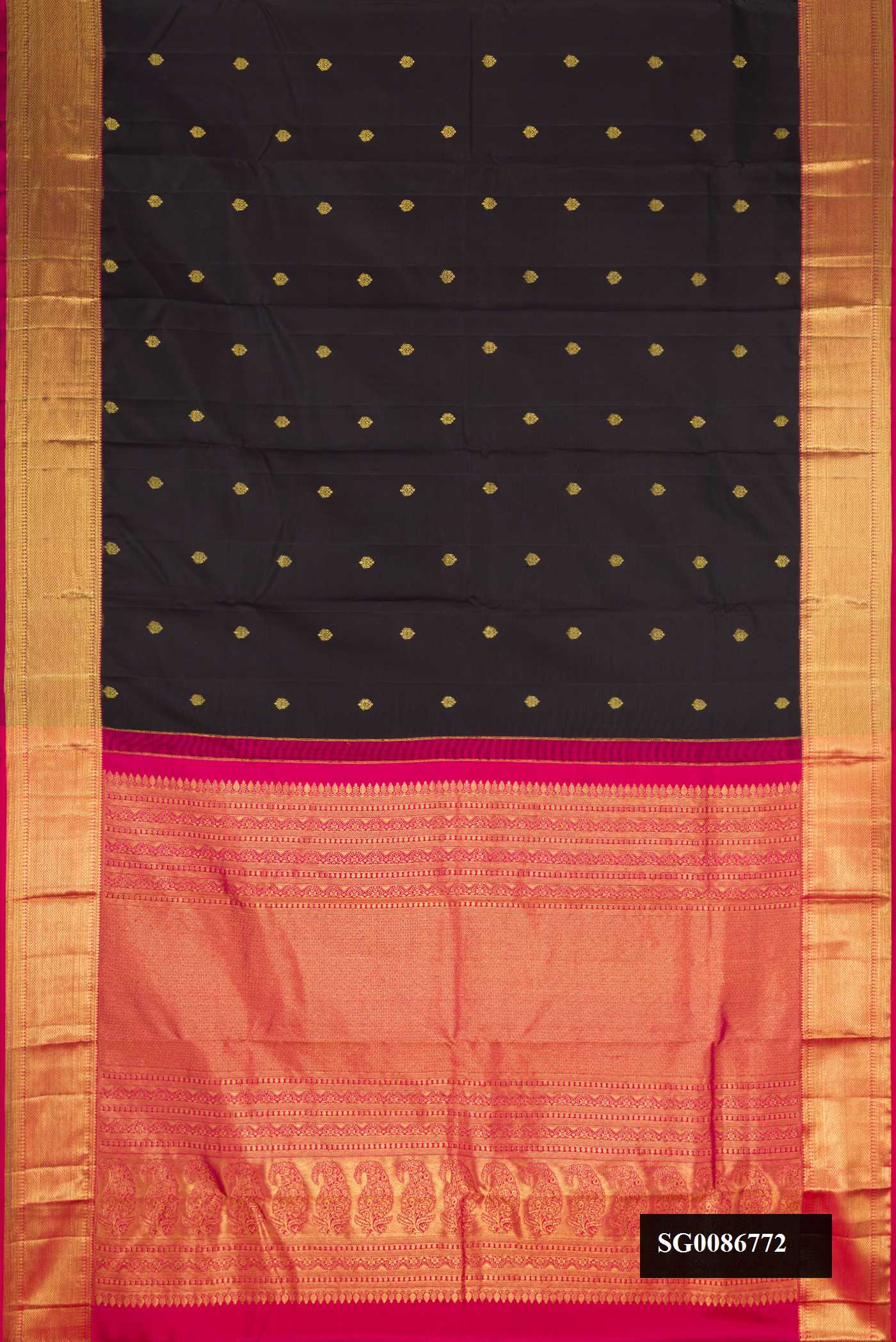 Black Dual Tone Kanchipuram Silk Saree