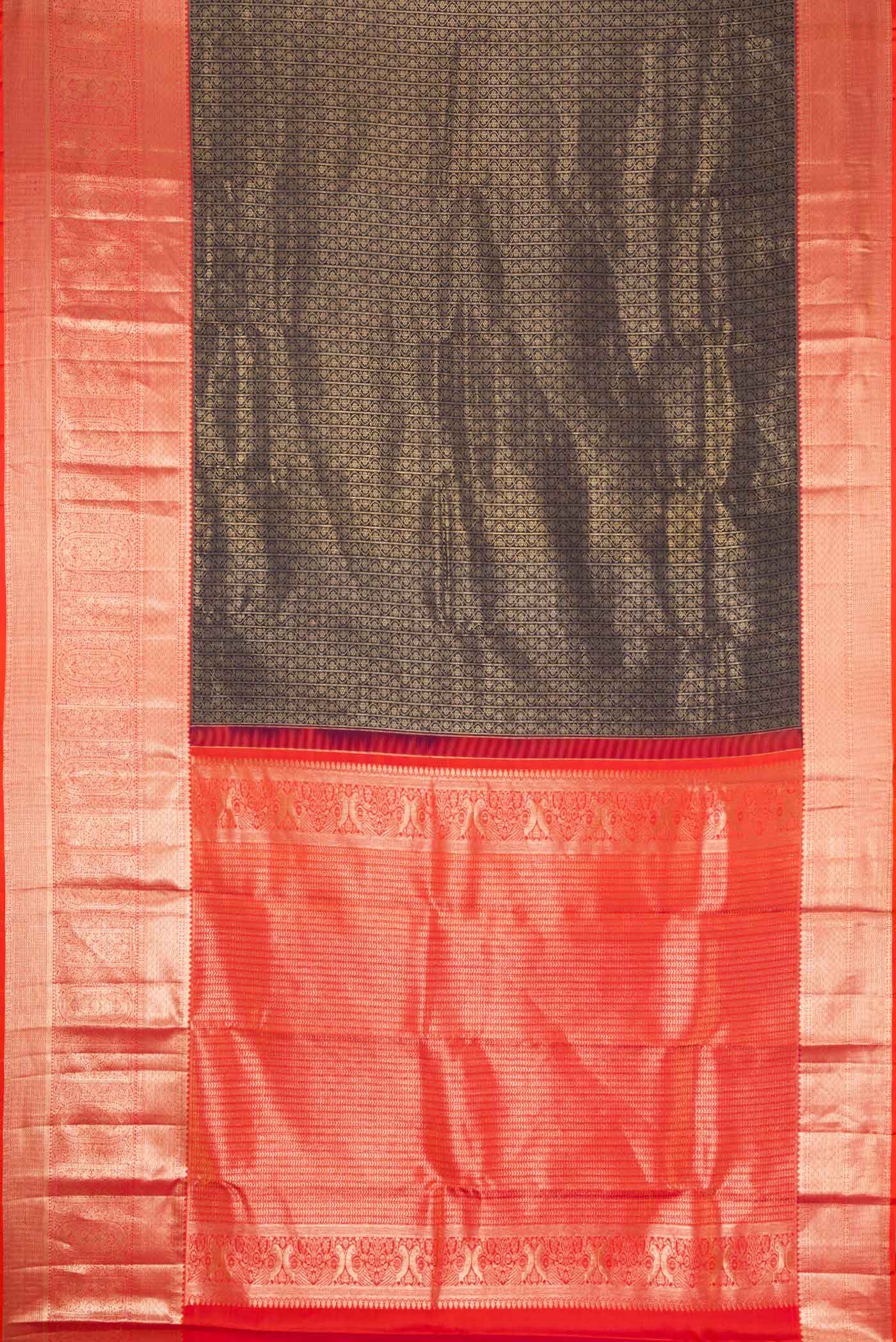 Black Kanchipuram Silk Saree - Image 6