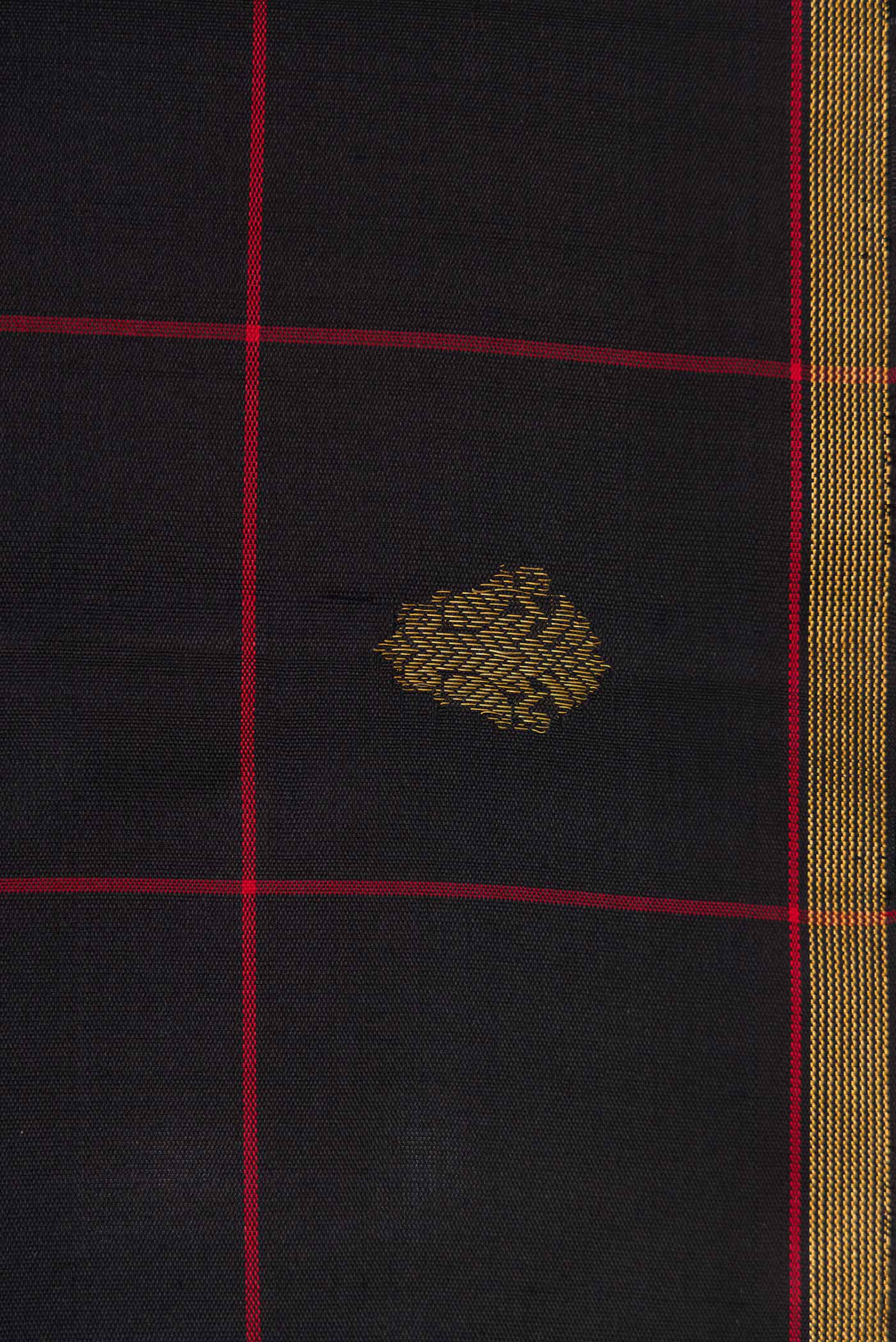 Black Kanchipuram Silk Saree - Image 3