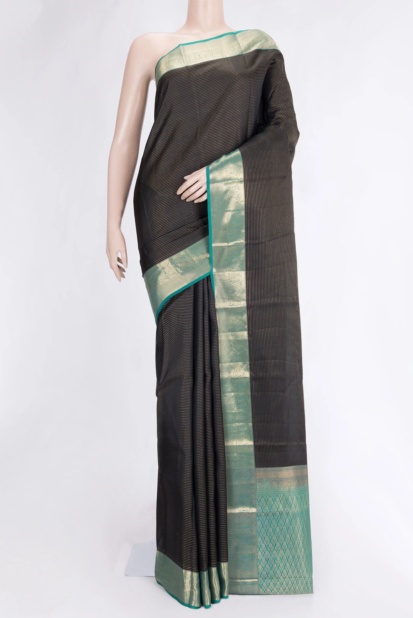Black Kanchipuram Silk Saree