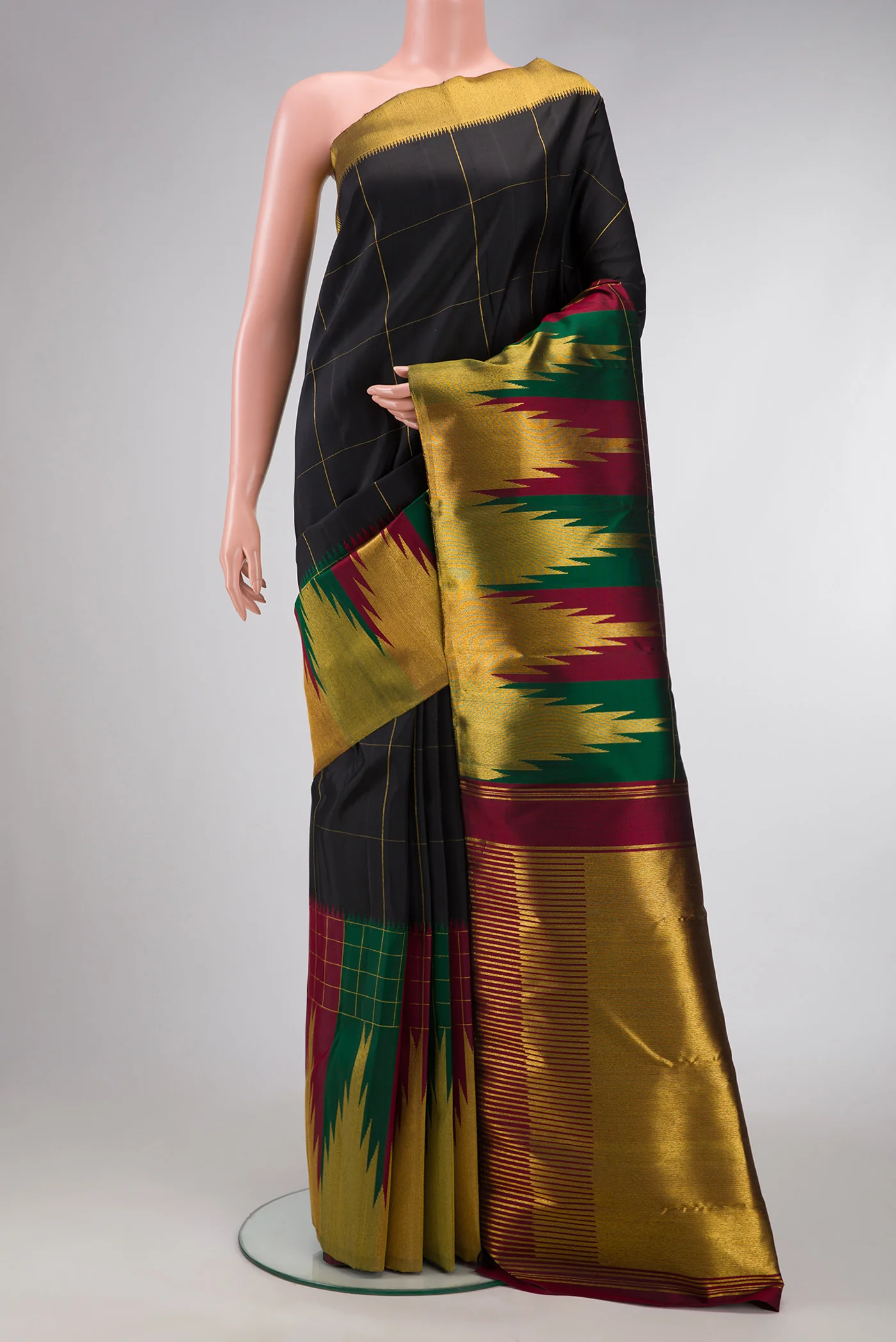 Black Kanchipuram Silk Saree