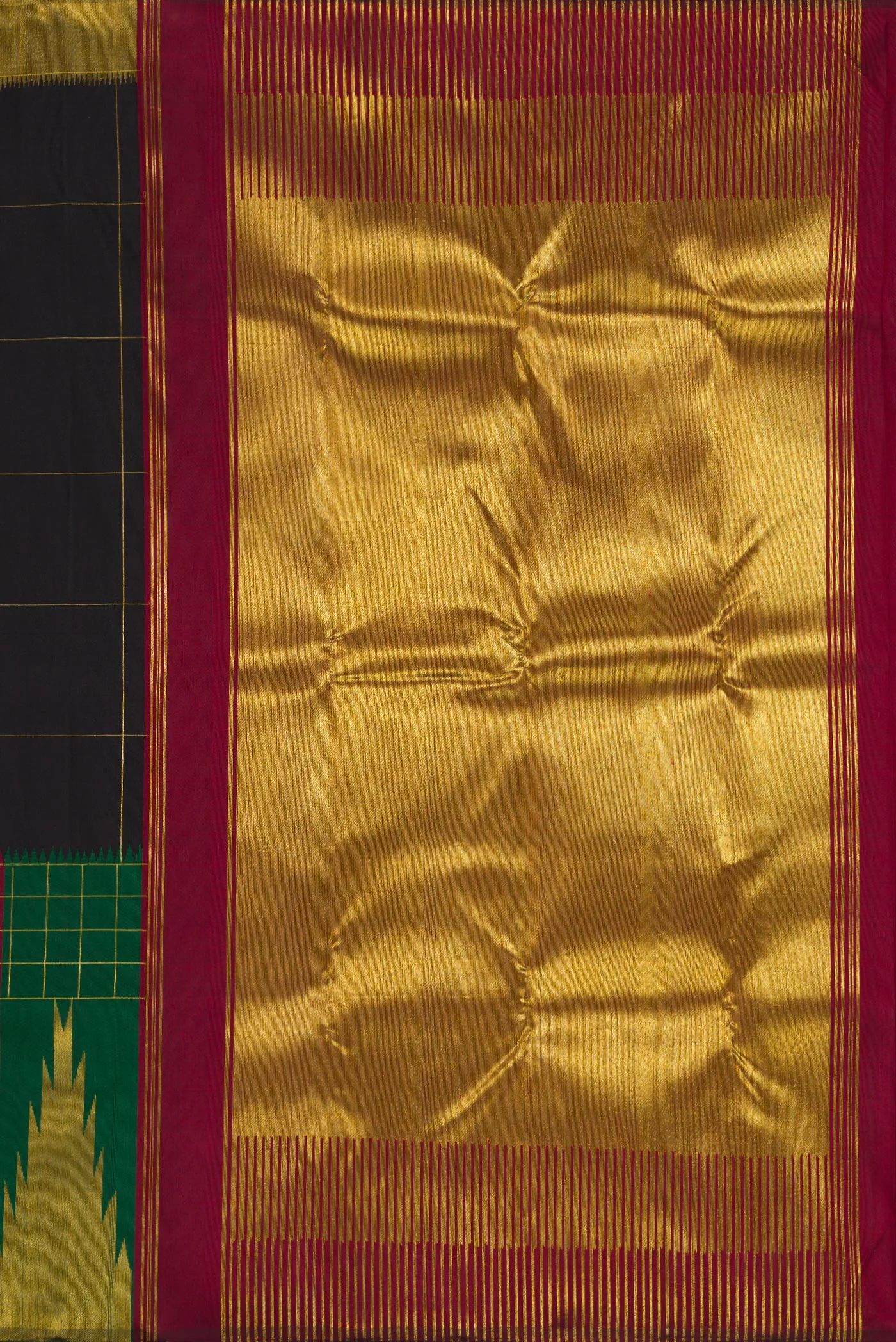 Black Kanchipuram Silk Saree - Image 7