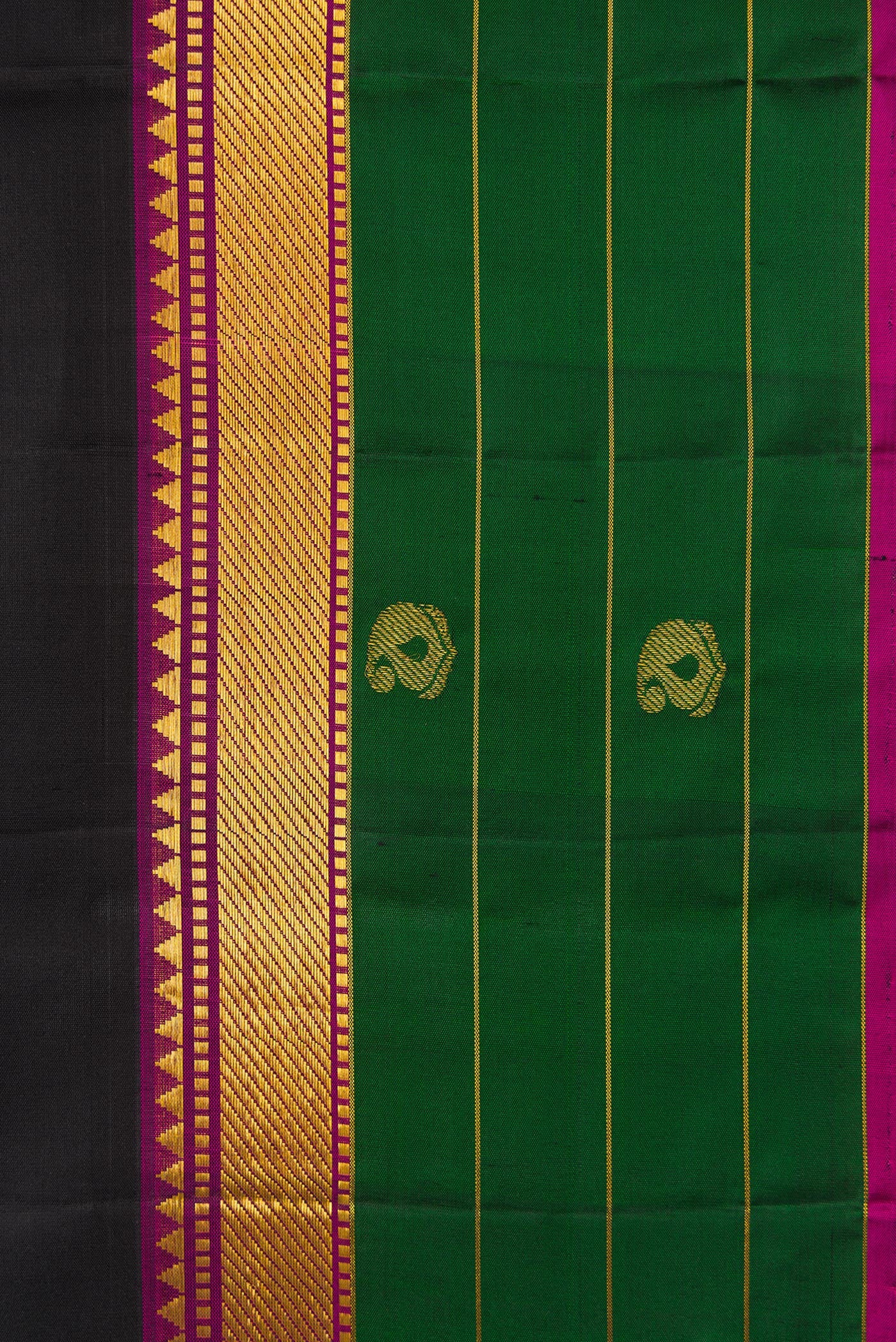 Black Kanchipuram Silk Saree - Image 3