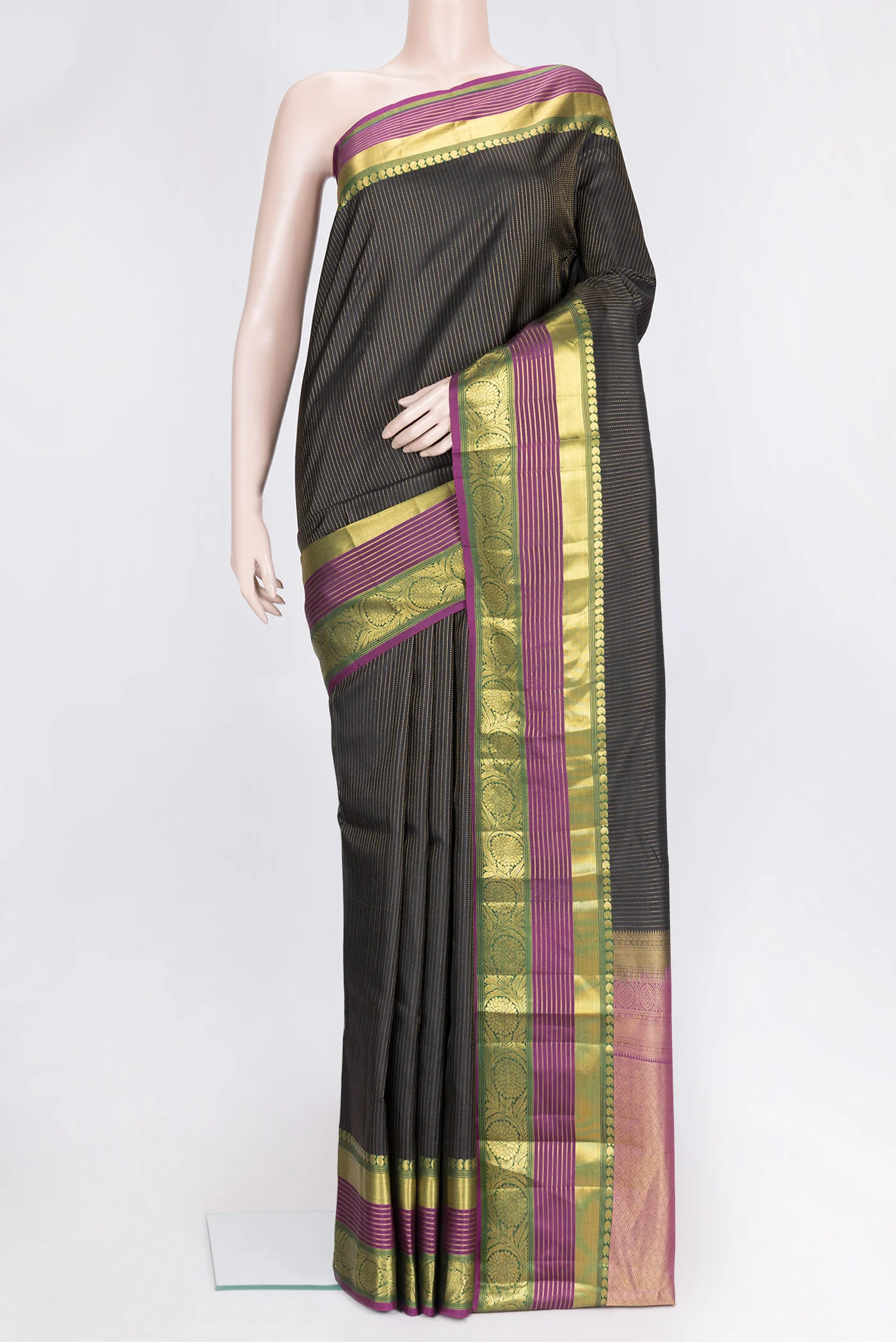 Black Kanjivaram Silk Saree
