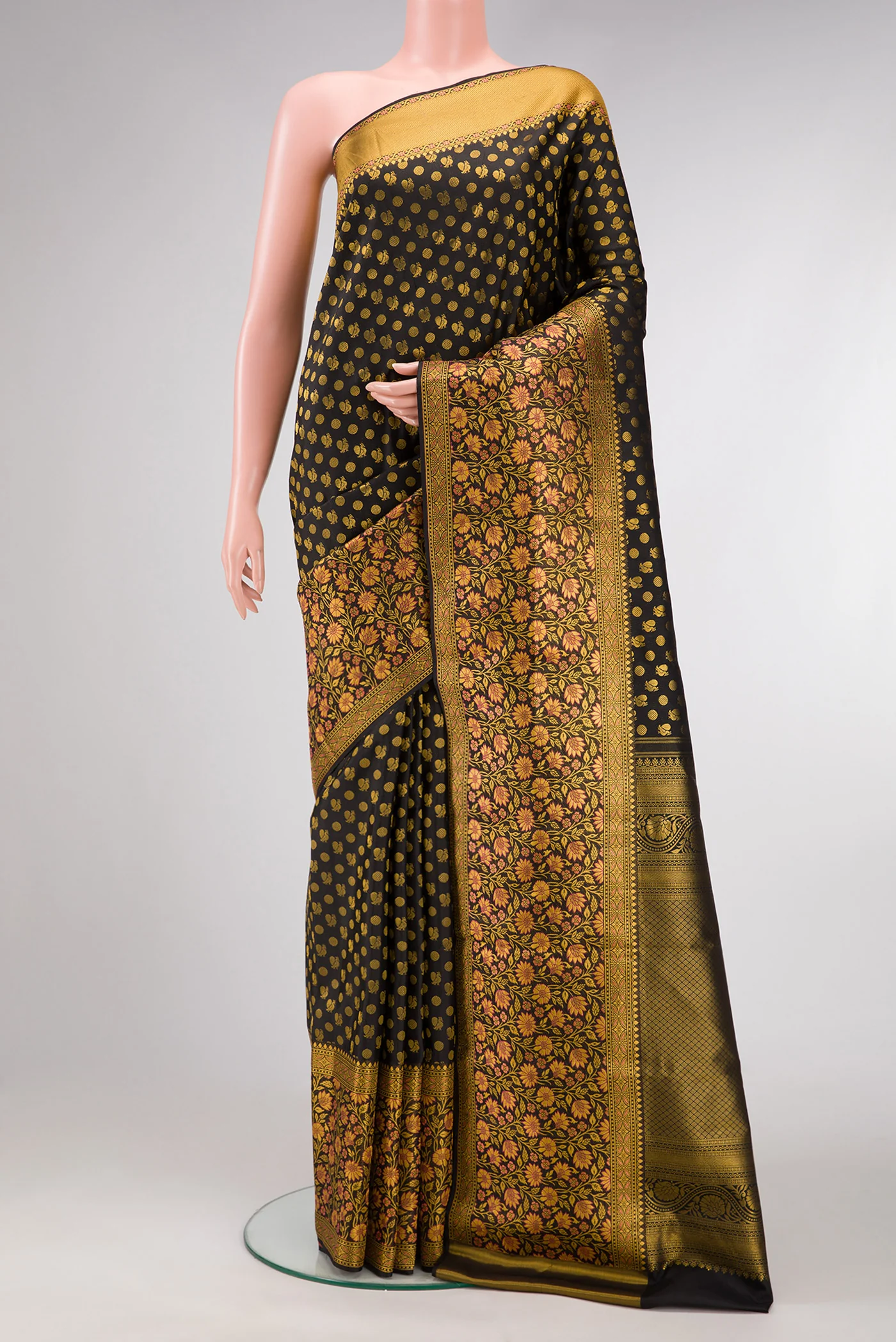 Black Kanjivaram Silk Saree