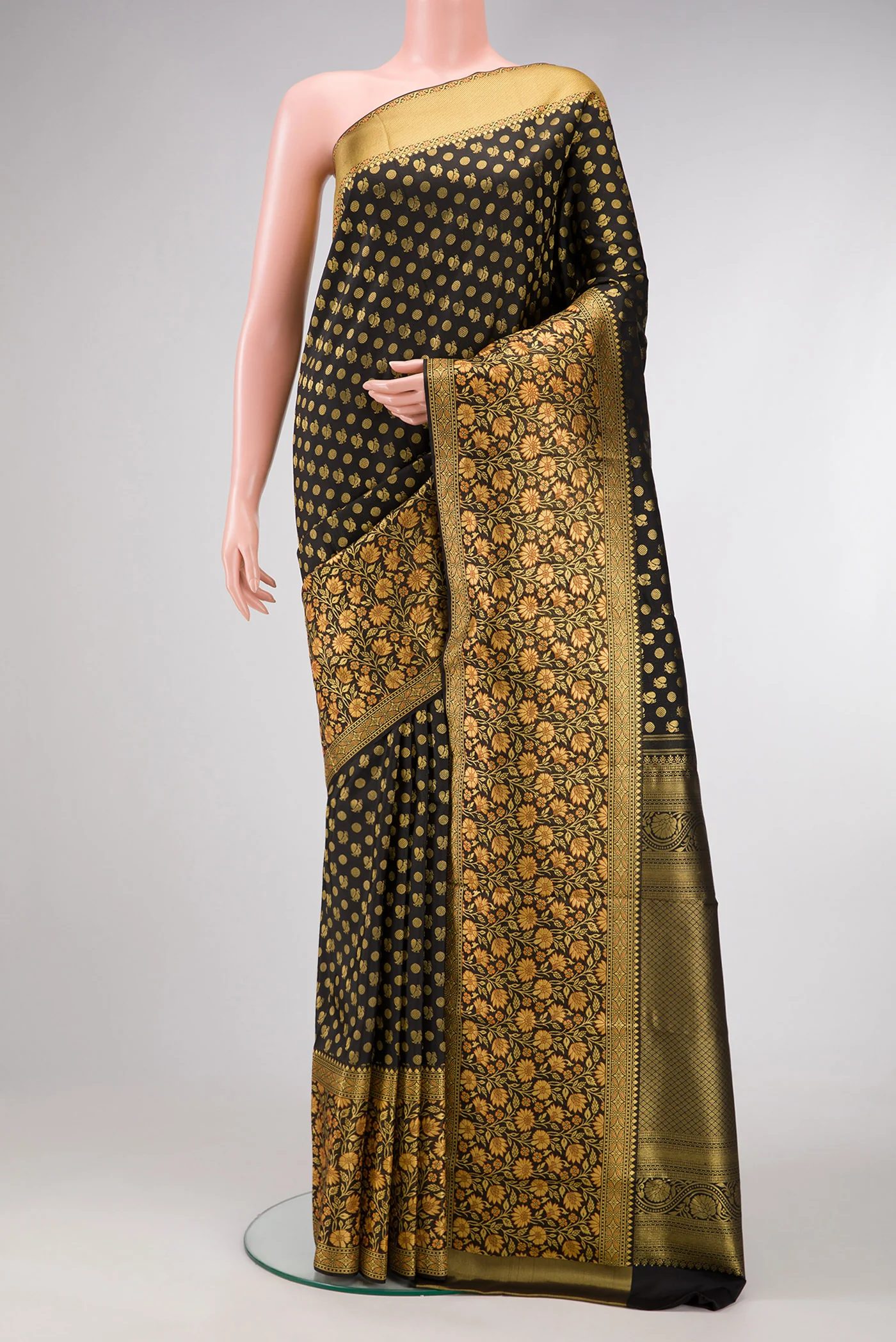Black Kanjivaram Silk Saree