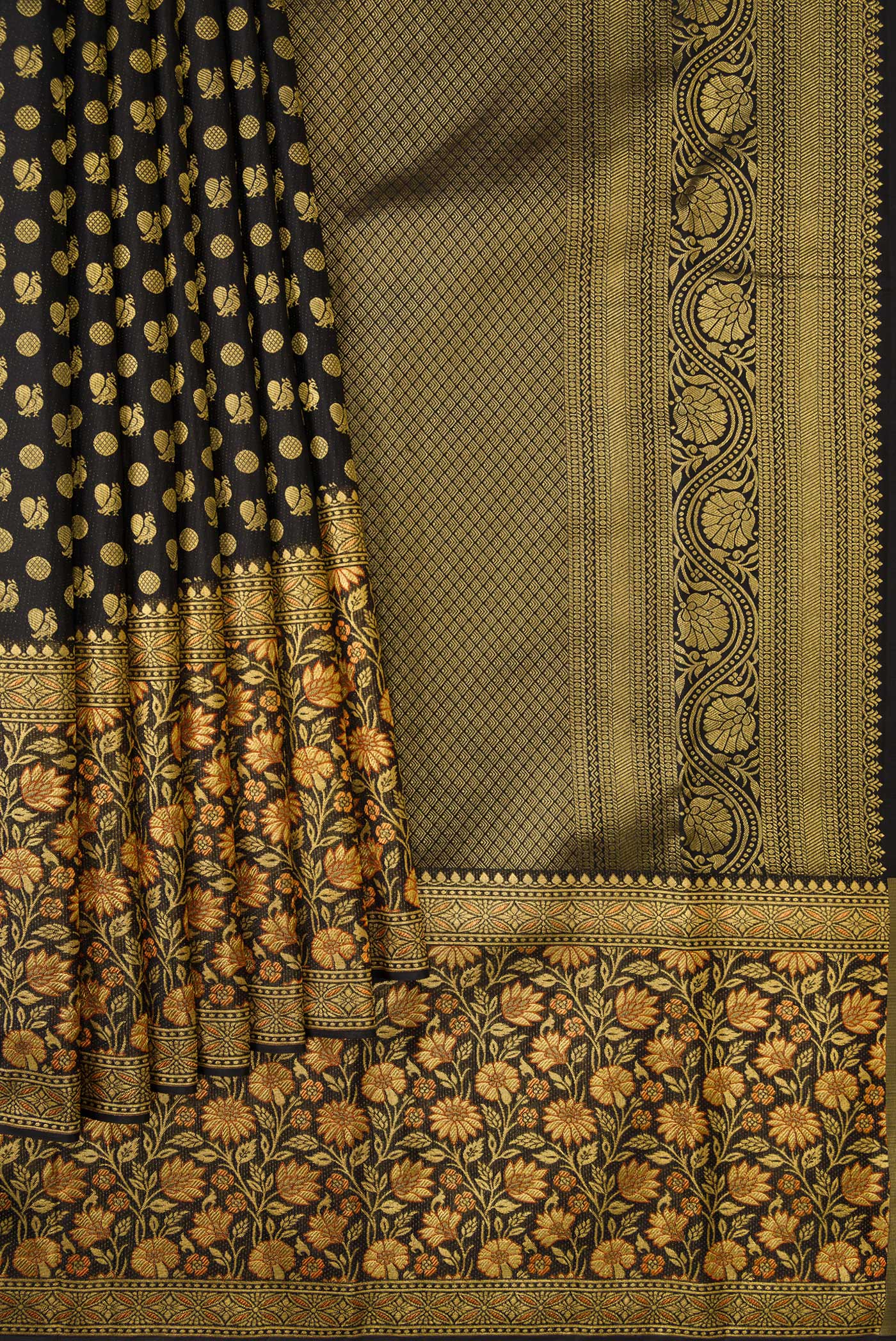 Black Kanjivaram Silk Saree - Image 4