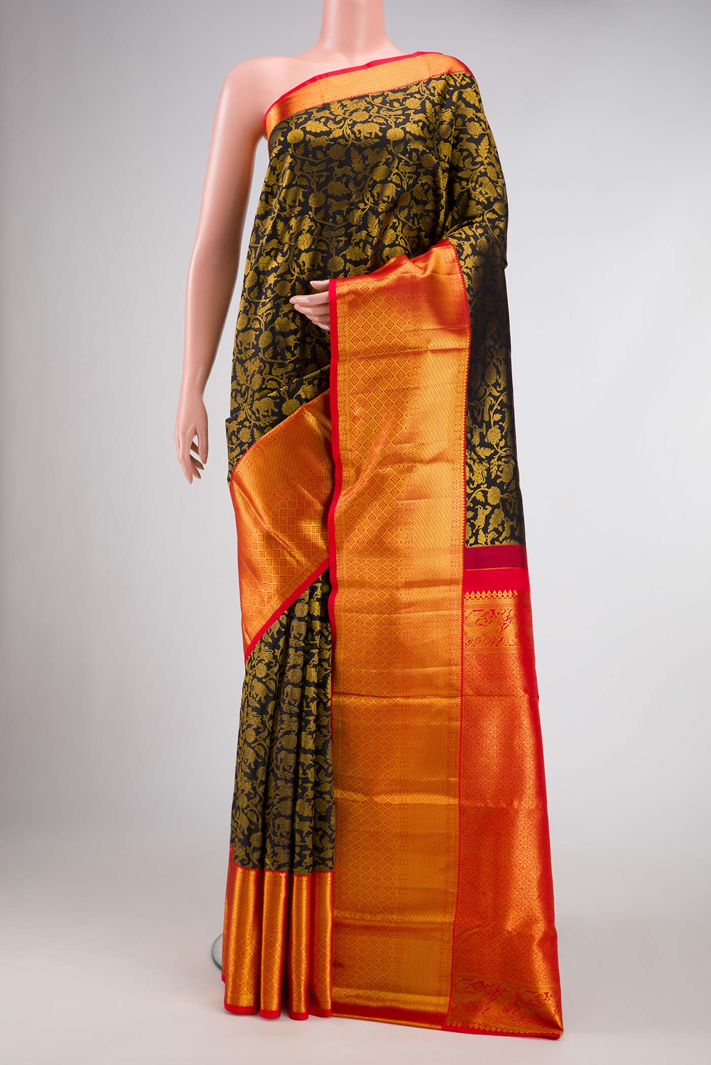 Black Kanjivaram Silk Saree