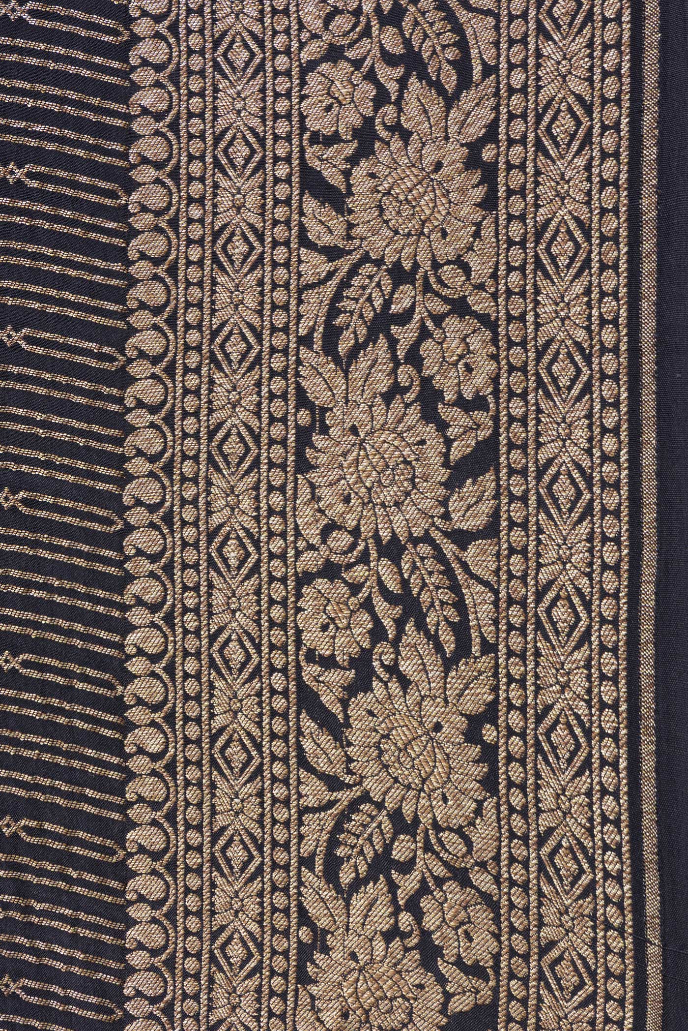 Black Banarasi Georgette Saree - Image 3