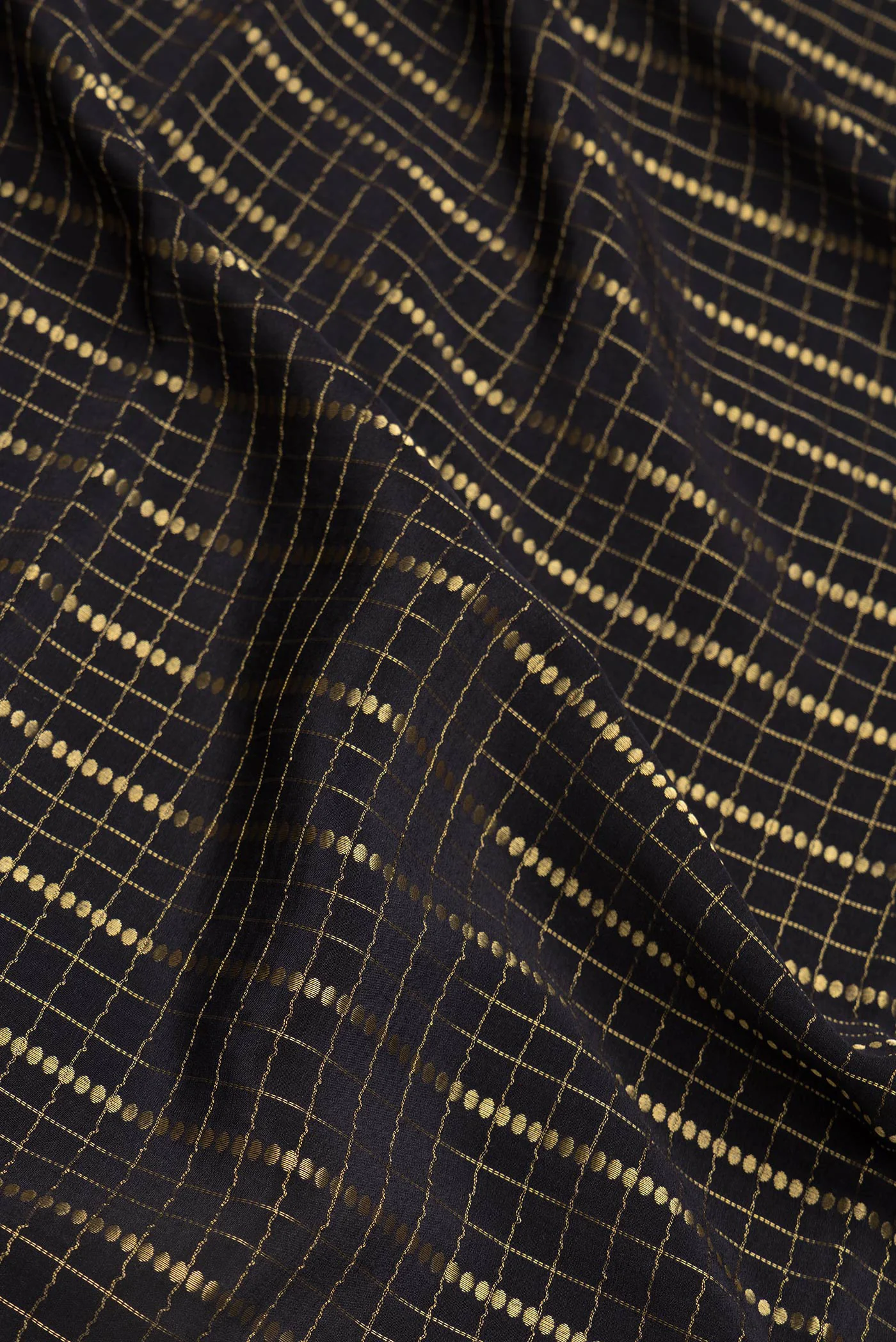 Black Mysore Crepe Saree - Image 2