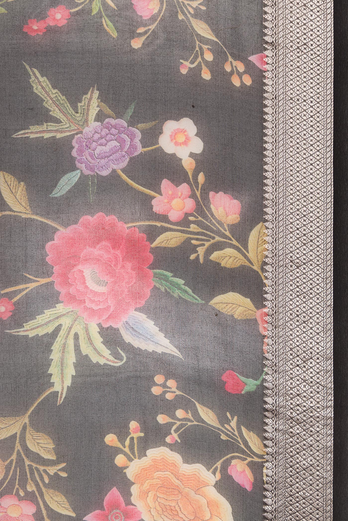 Black Organza Silk Saree - Image 3
