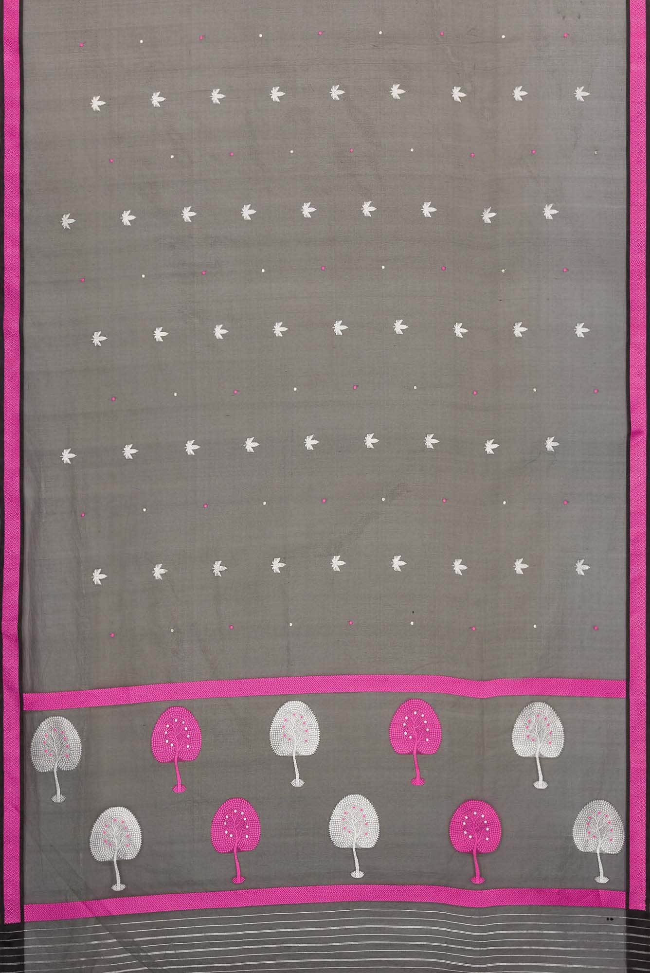 Black Banarasi Kora Silk Saree - Image 4