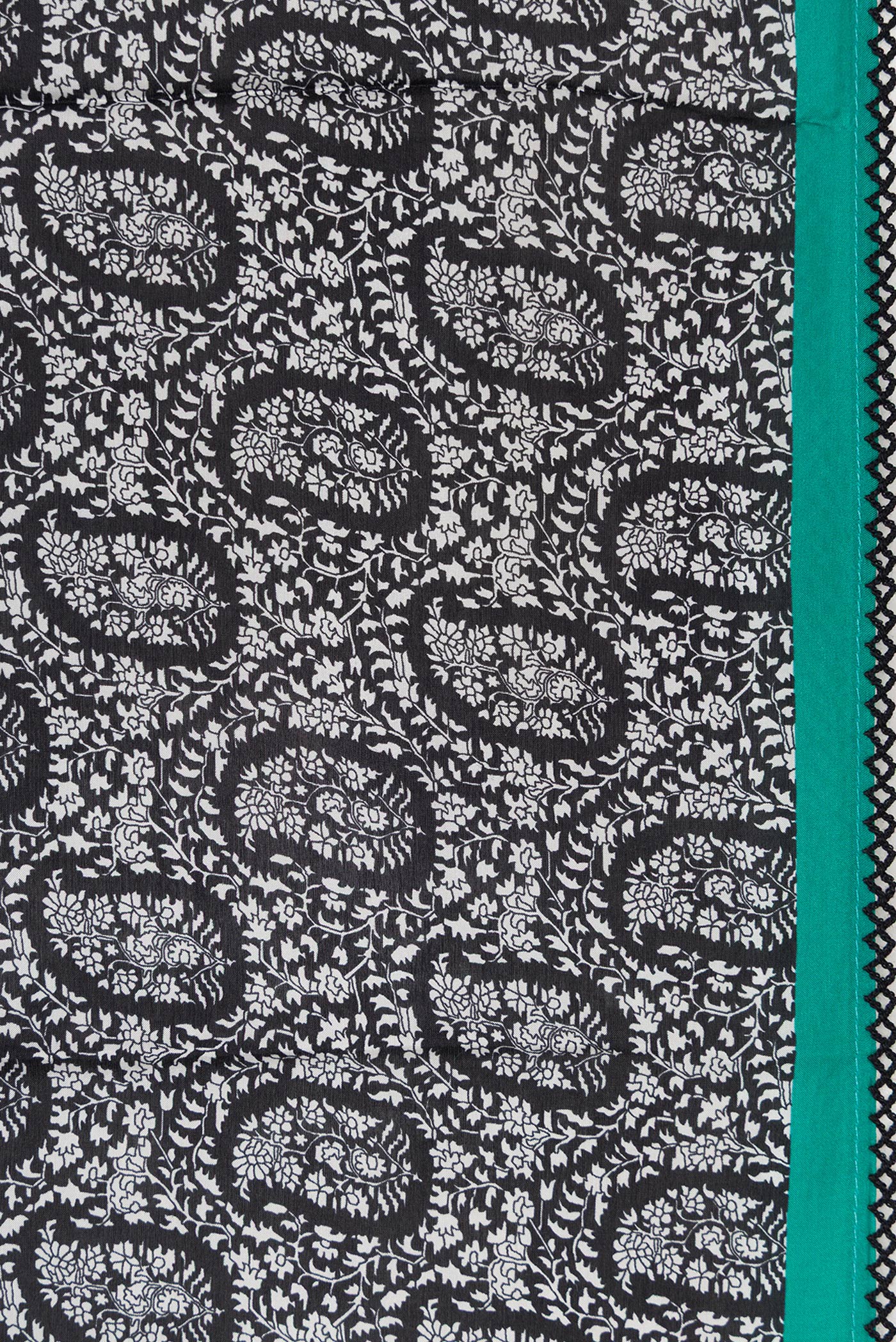 Black Printed Silk Saree - Image 3