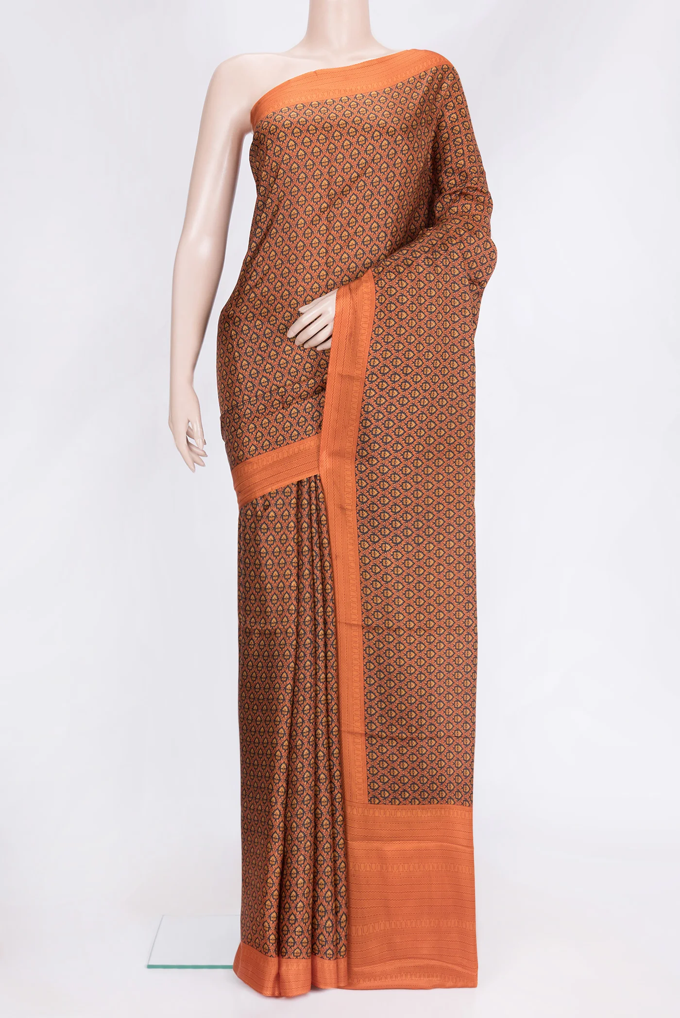 Black Printed Silk Saree