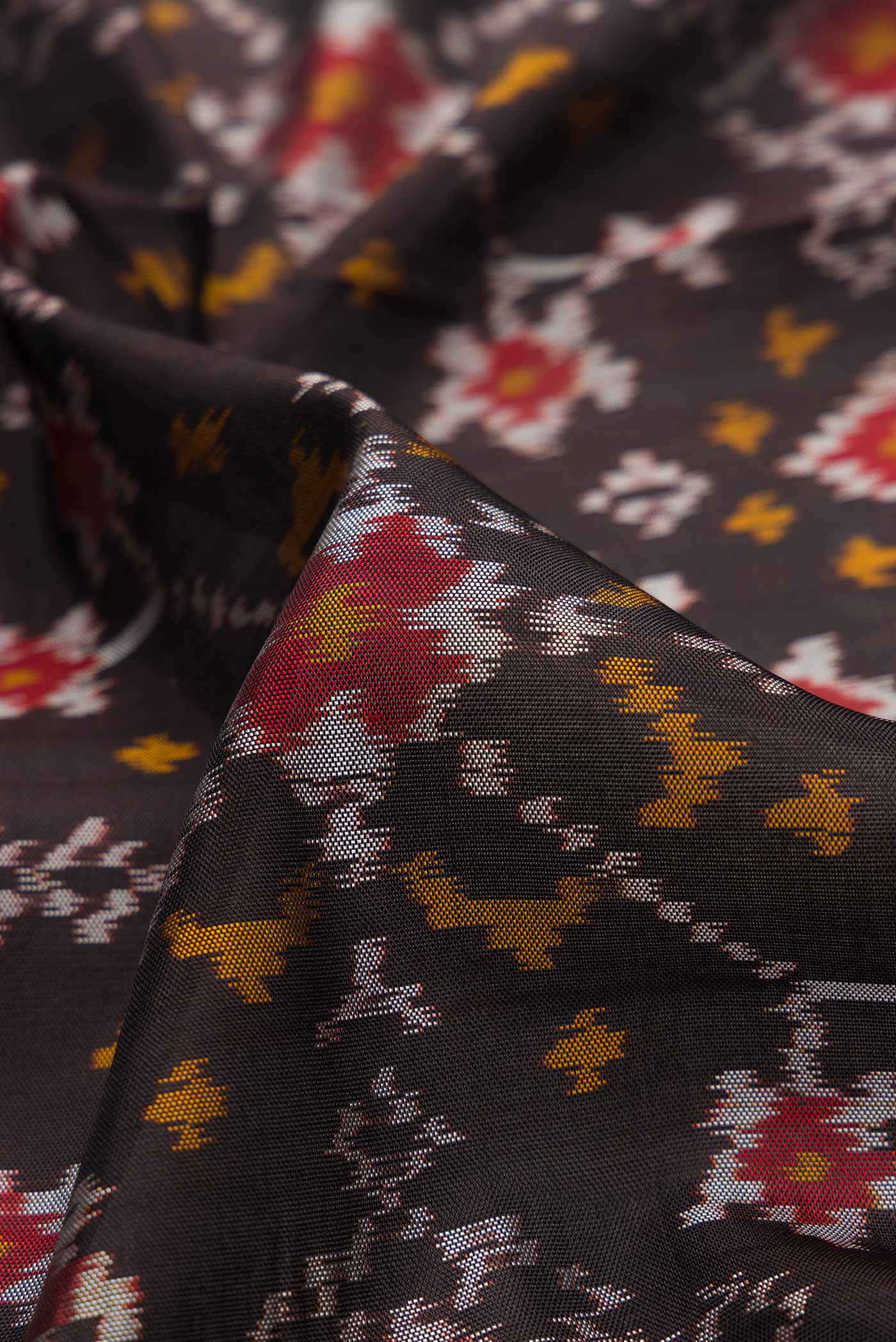 Black Rajkot Patola Silk Saree - Image 2