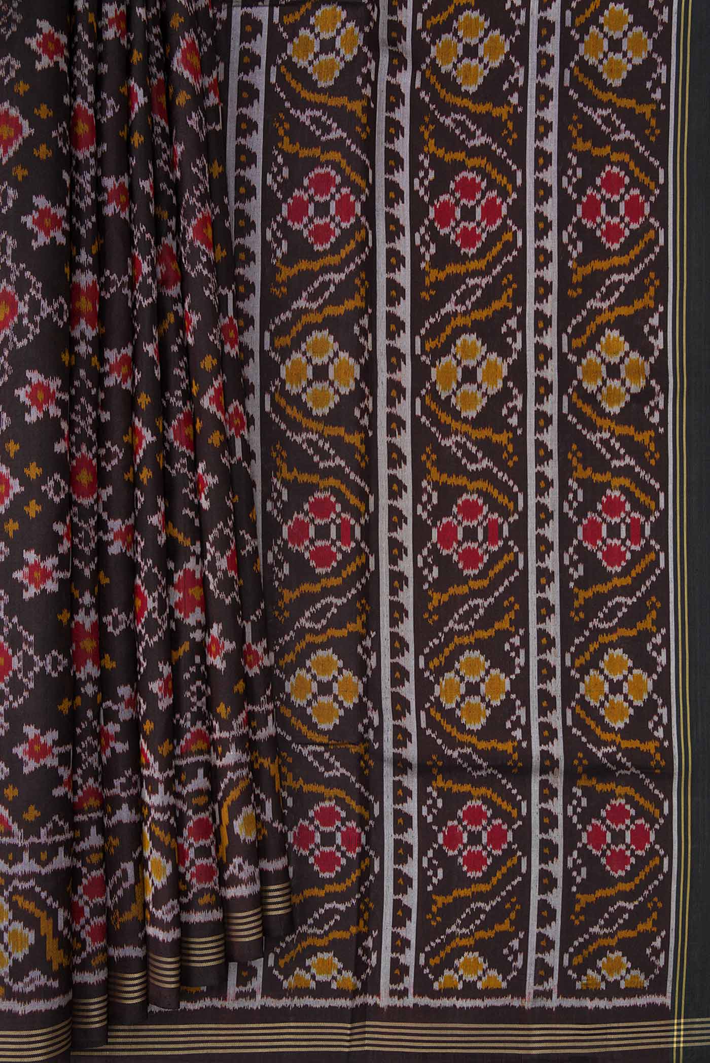 Black Rajkot Patola Silk Saree - Image 4