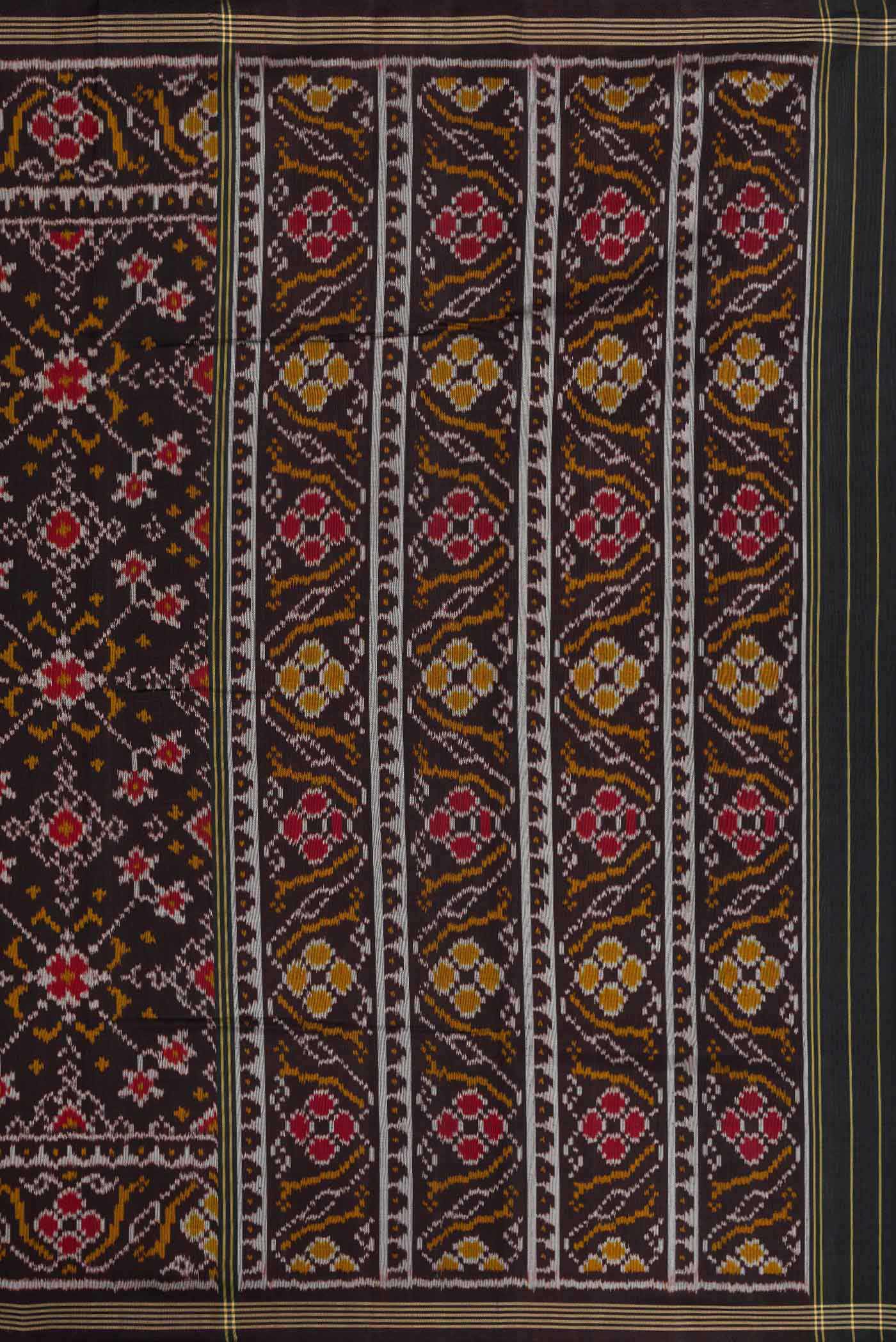 Black Rajkot Patola Silk Saree - Image 7