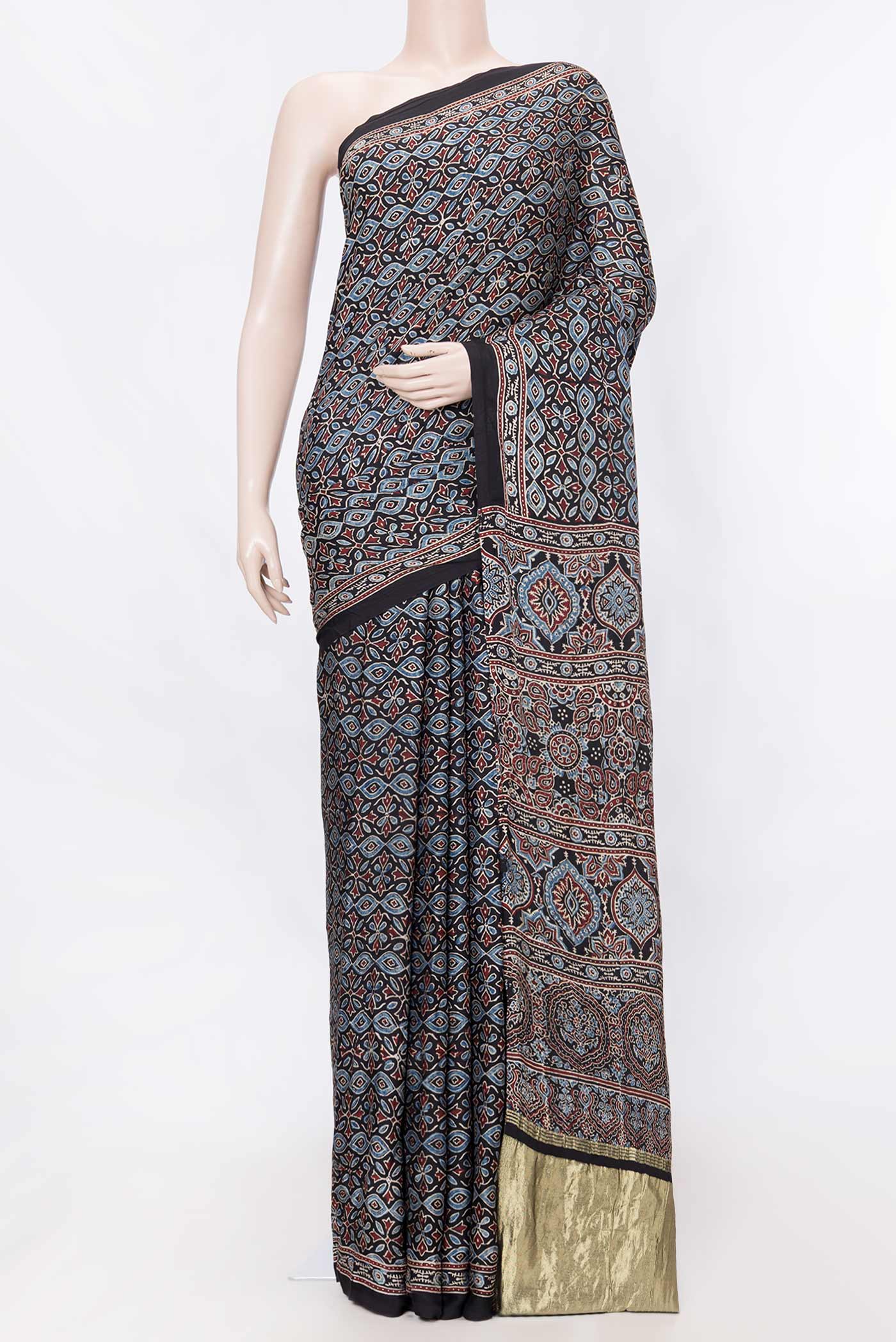 Black Dual Tone Satin Crepe Saree