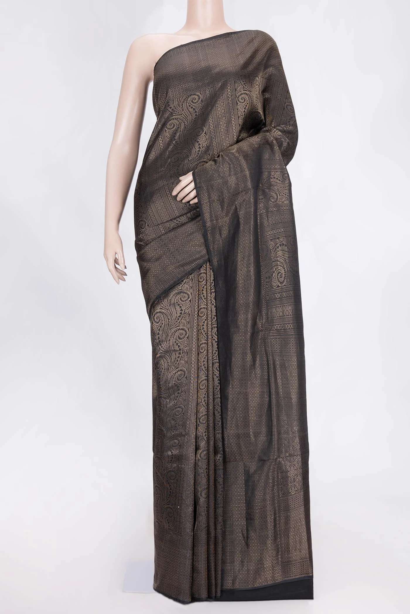 Black Dual Tone Soft Silk Saree