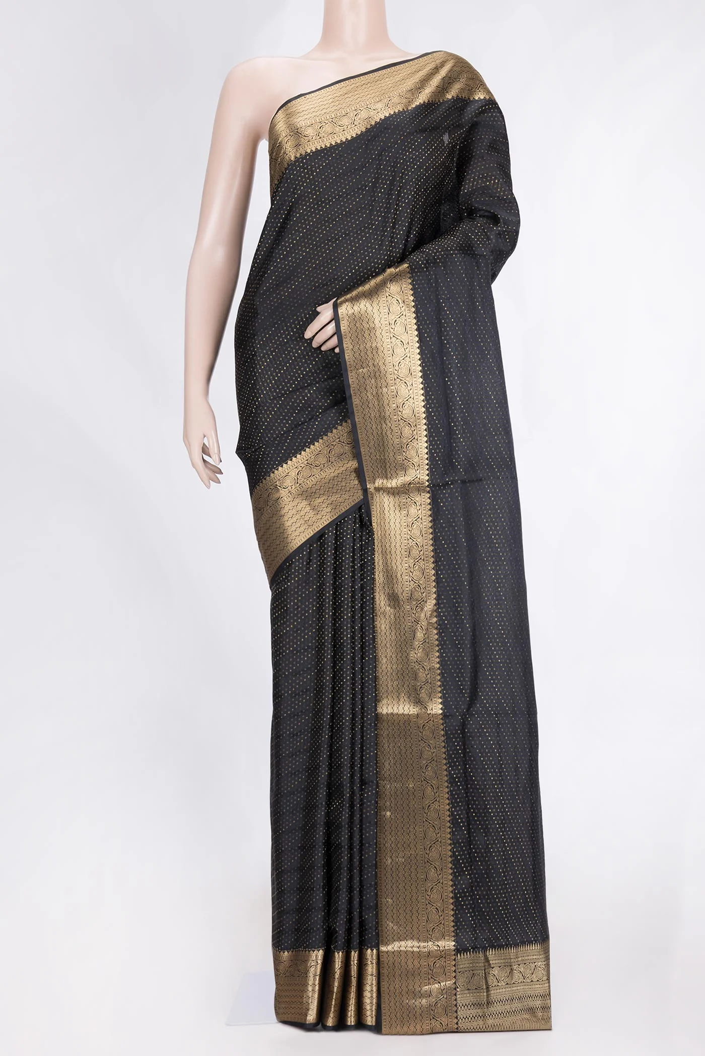 Black Dual Tone Soft Silk Saree