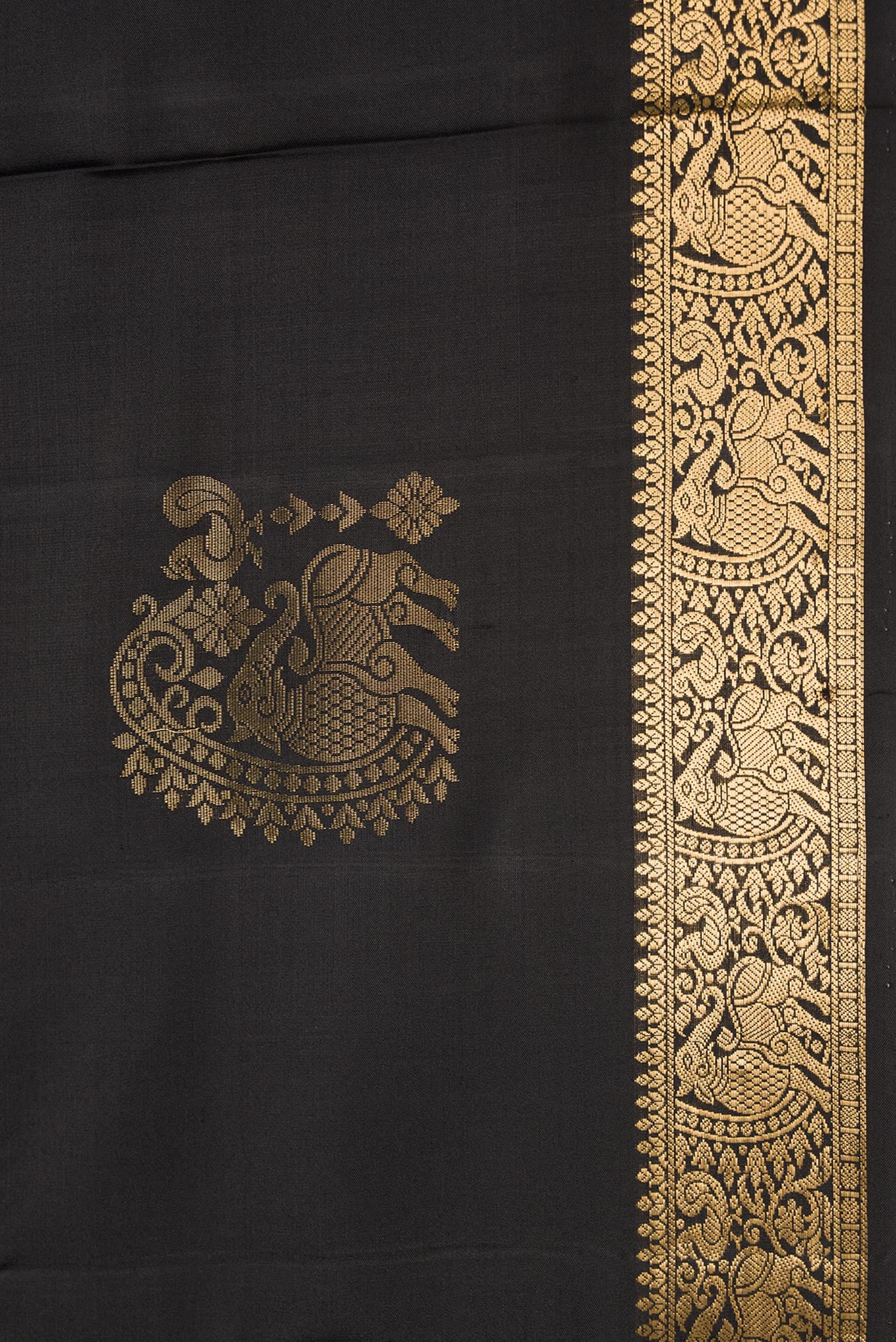 Black Soft Silk Saree - Image 3