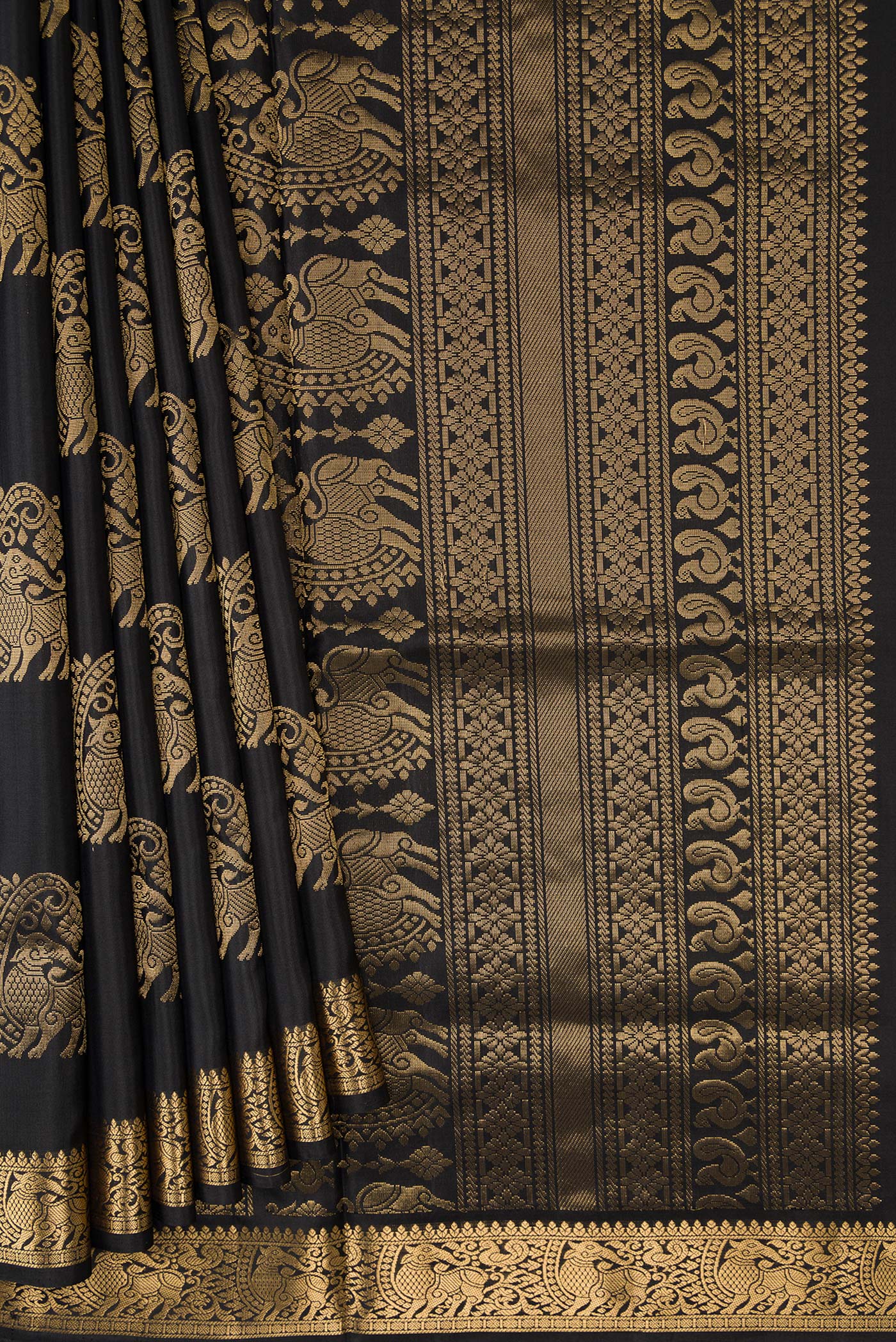 Black Soft Silk Saree - Image 4