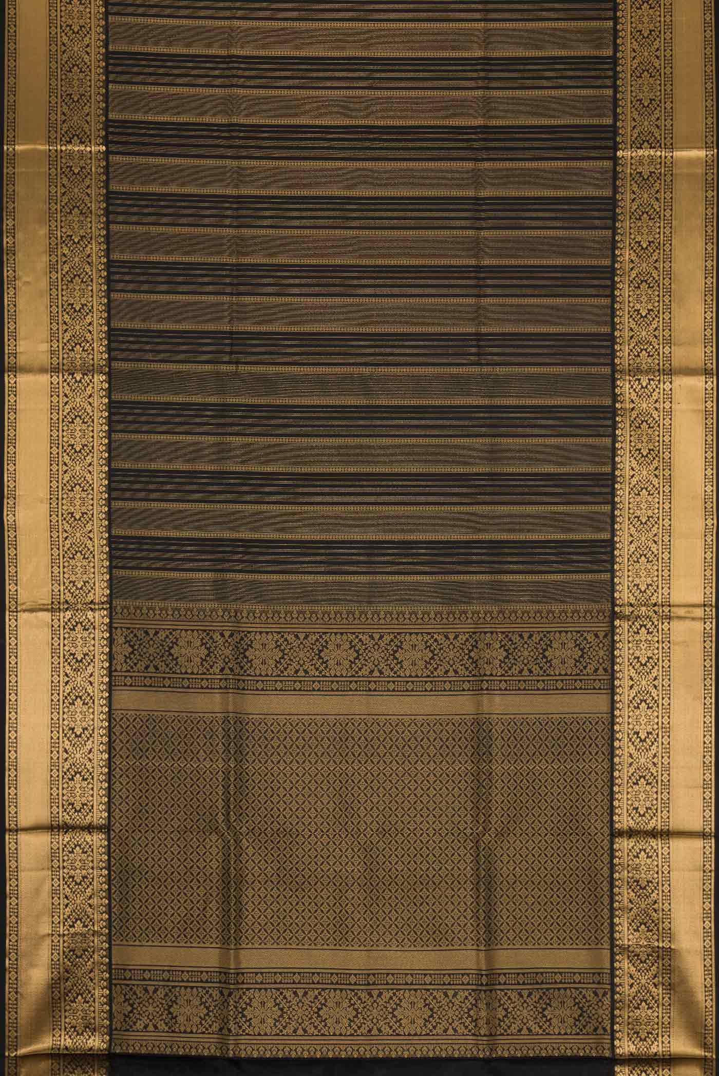 Black Dual Tone Soft Silk Saree - Image 6