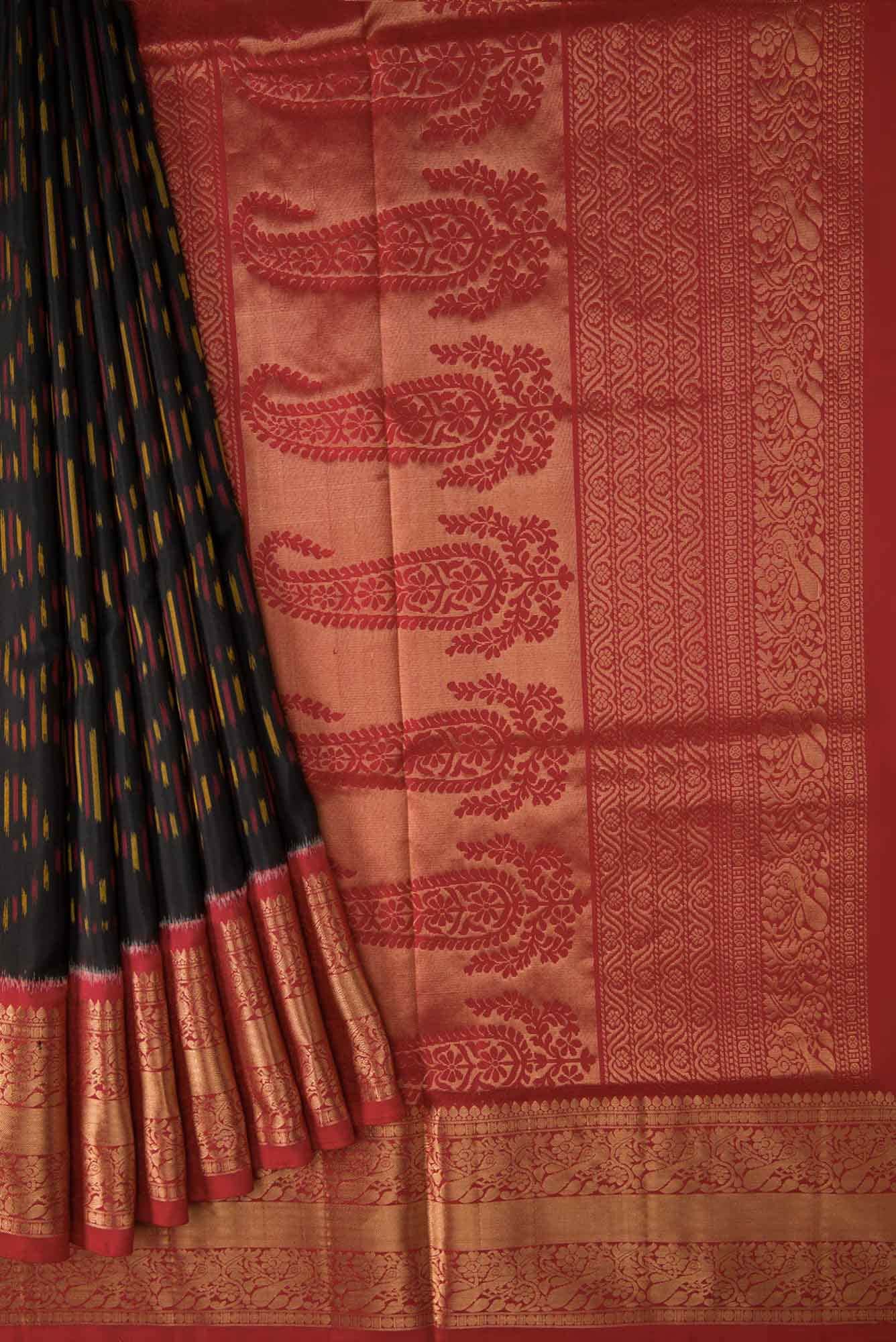 Black Dual Tone Soft Silk Saree - Image 2