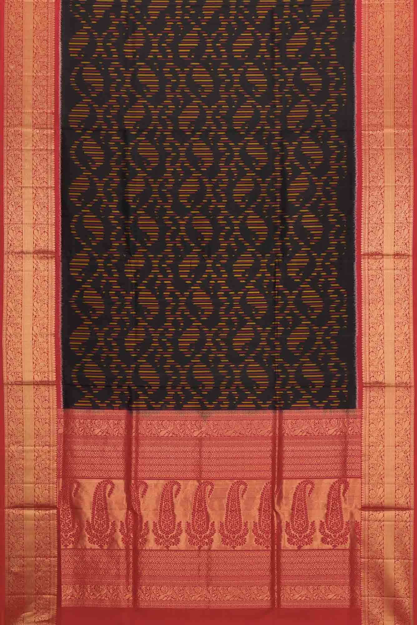 Black Dual Tone Soft Silk Saree - Image 4