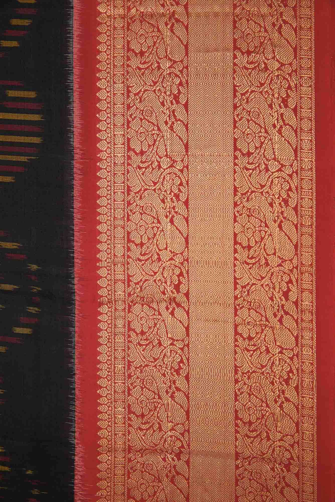 Black Dual Tone Soft Silk Saree - Image 5