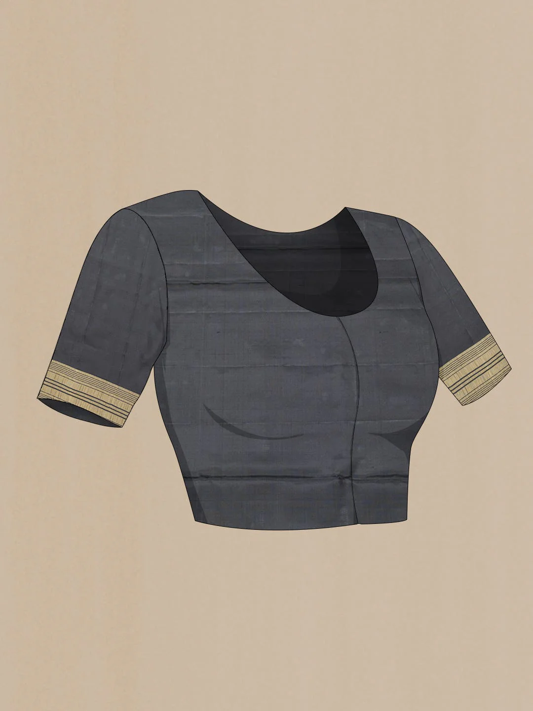 Black Dual Tone Soft Silk Saree - Image 4