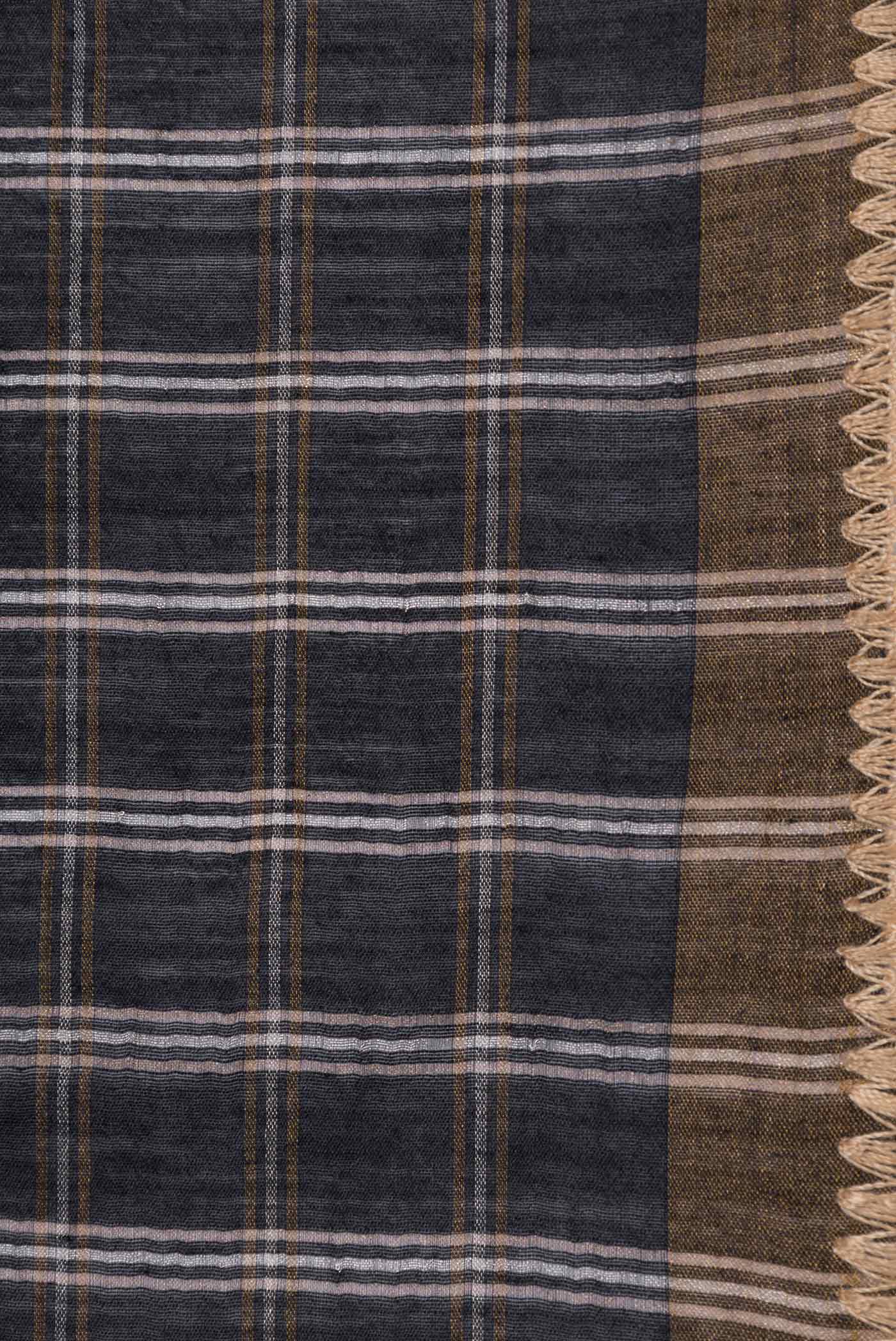 Black Tussar Silk Saree - Image 3