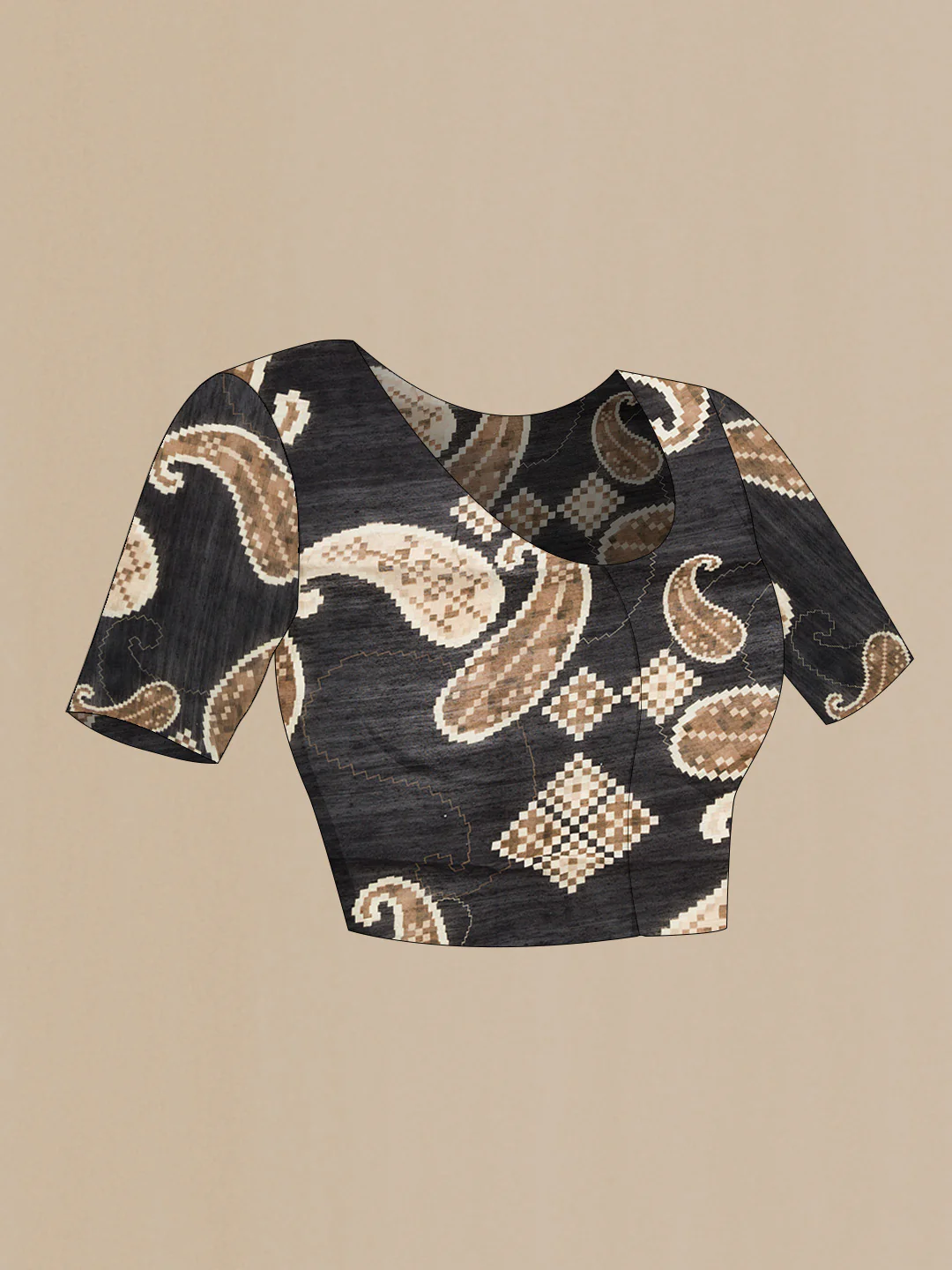 Black Dual Tone Tussar Silk Saree - Image 4