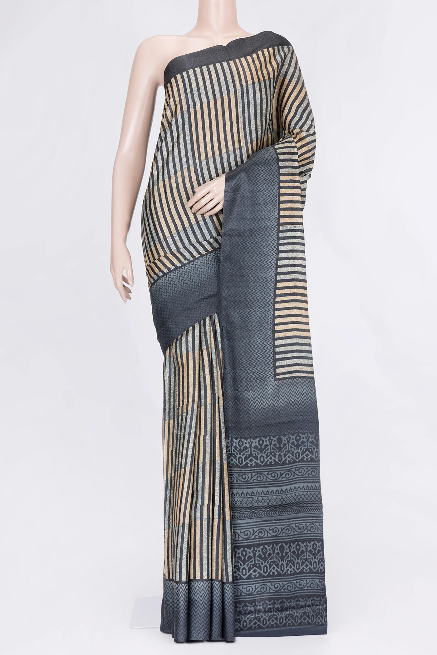 Multi Color Tussar Silk Saree