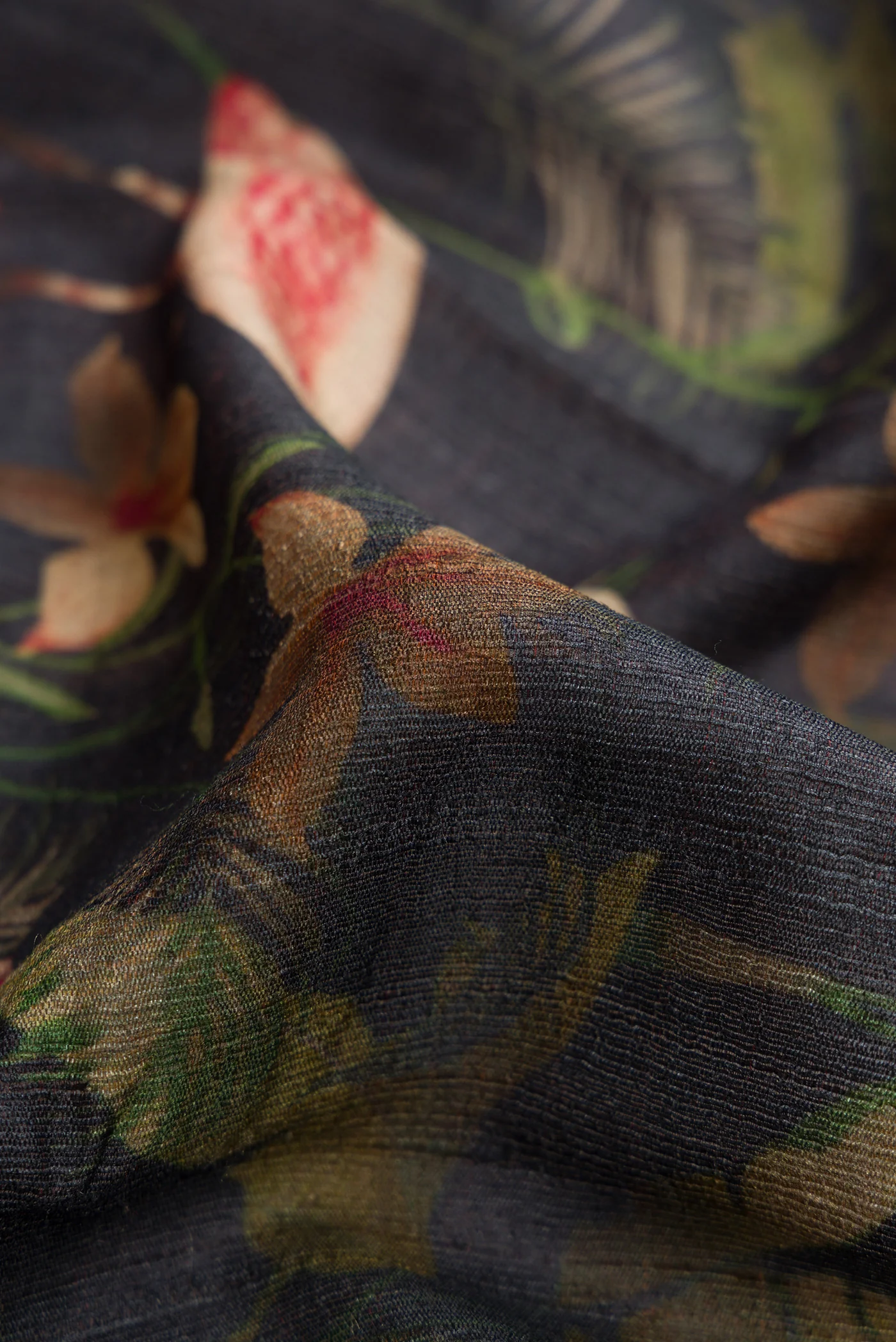 Black Tussar Silk Saree - Image 2