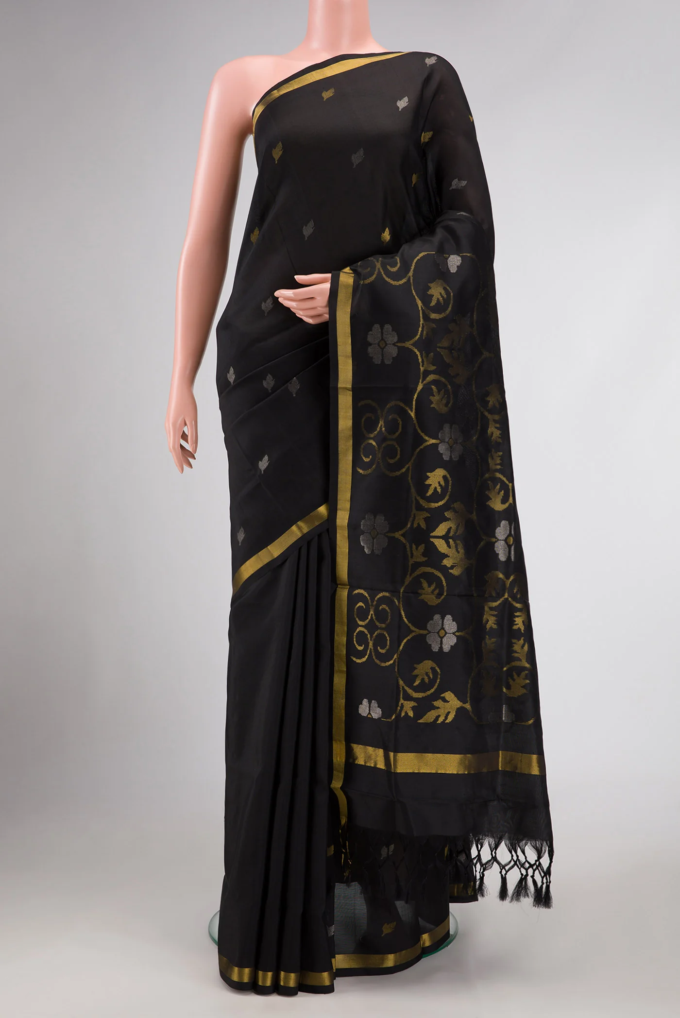 Black Dual Tone Uppada Silk Saree