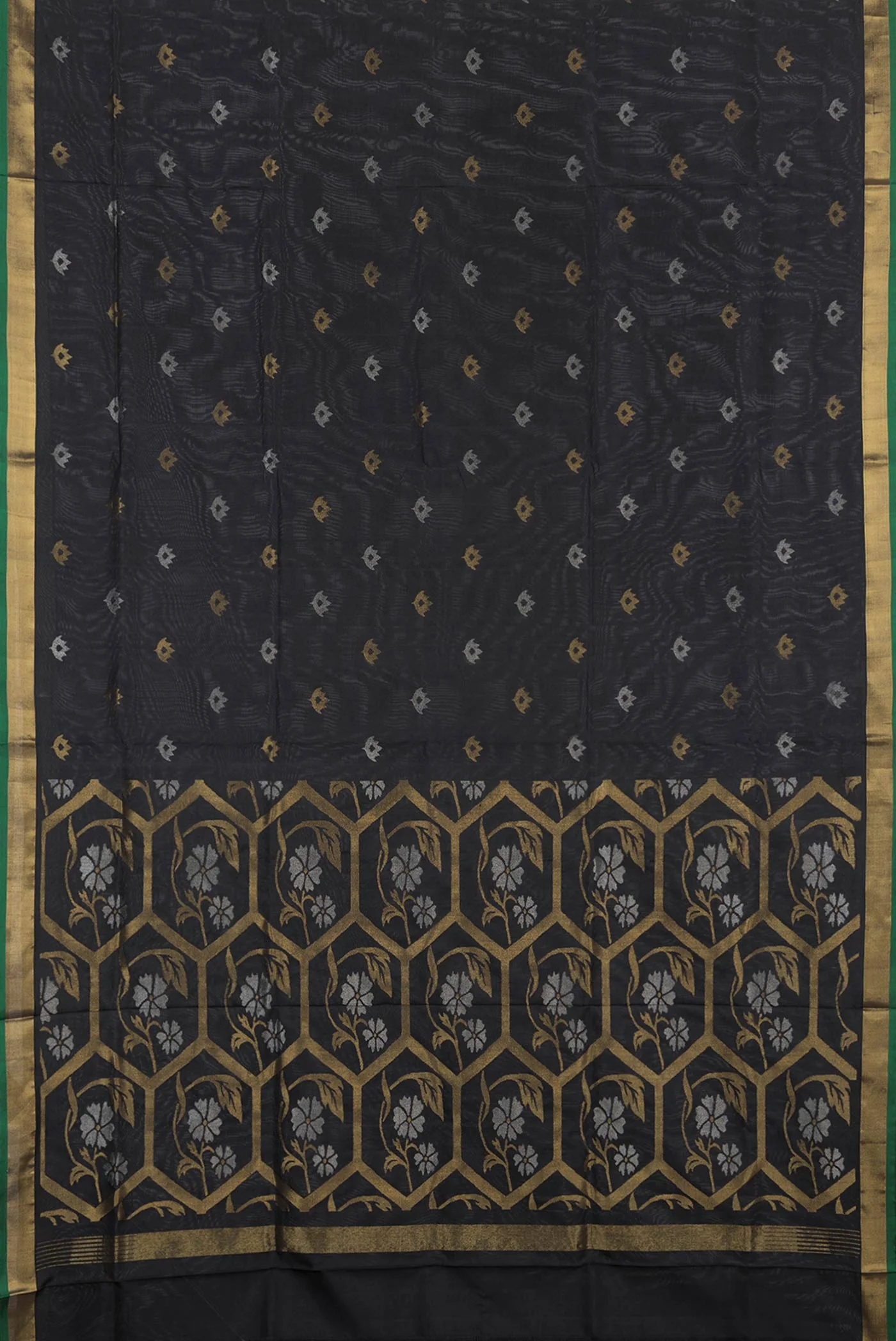 Black Dual Tone Uppada Silk Saree - Image 6