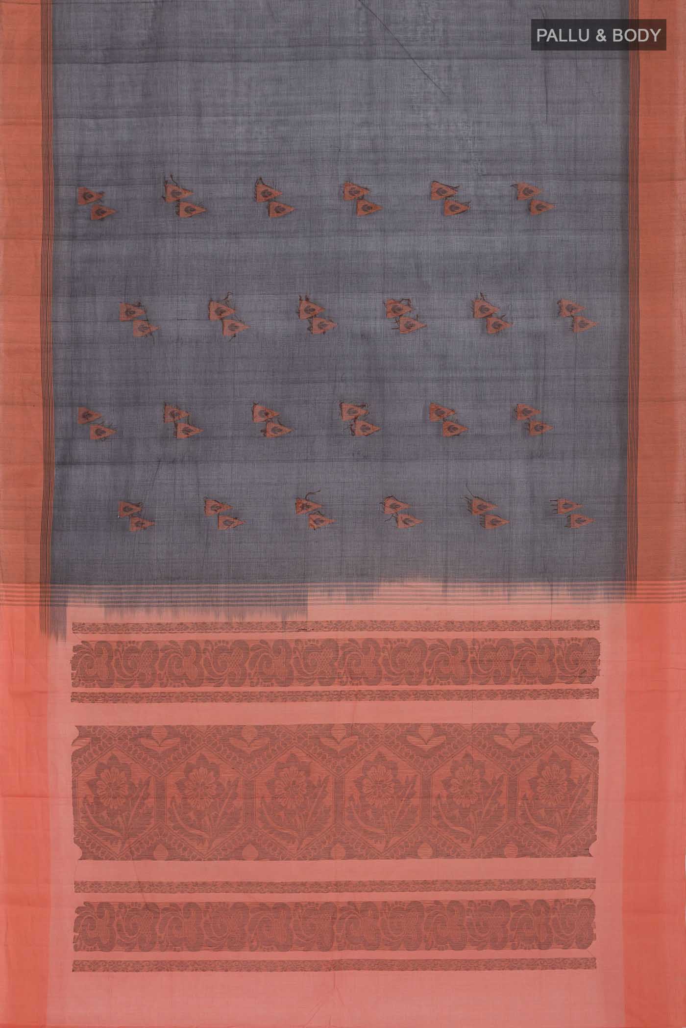 Black Kanchi Cotton Saree - Image 3