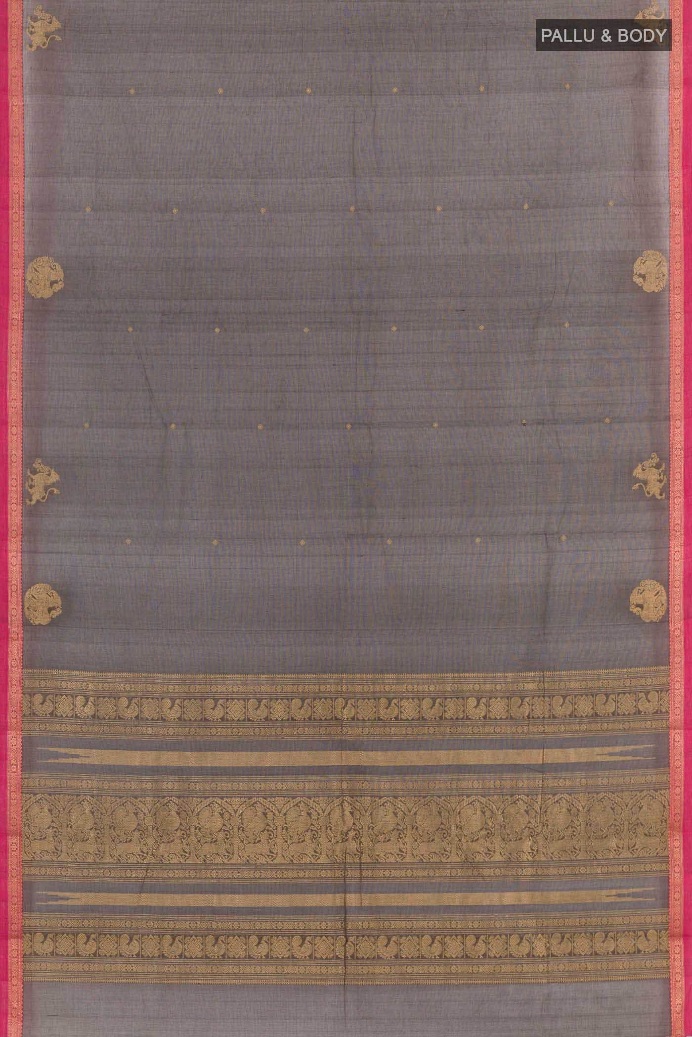 Black Kanchi Cotton Saree - Image 2