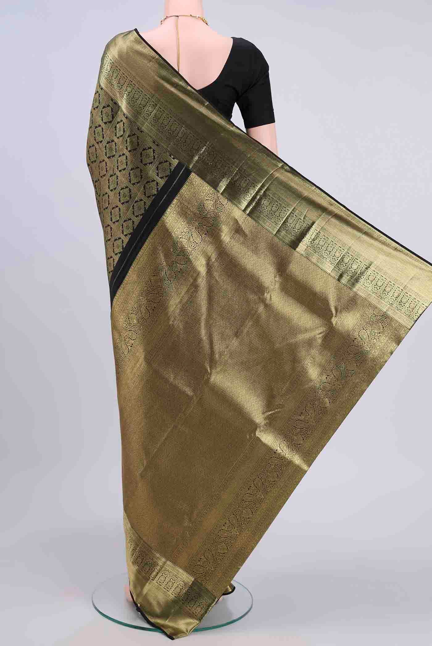 Black Kanjivaram Saree - Image 3
