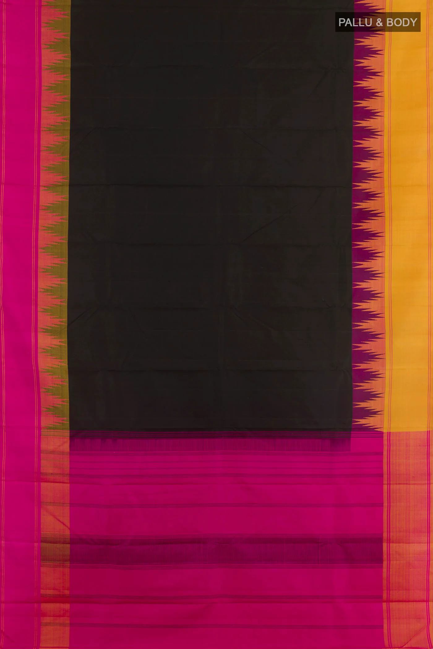 Black Kanchipuram Silk Saree - Image 3